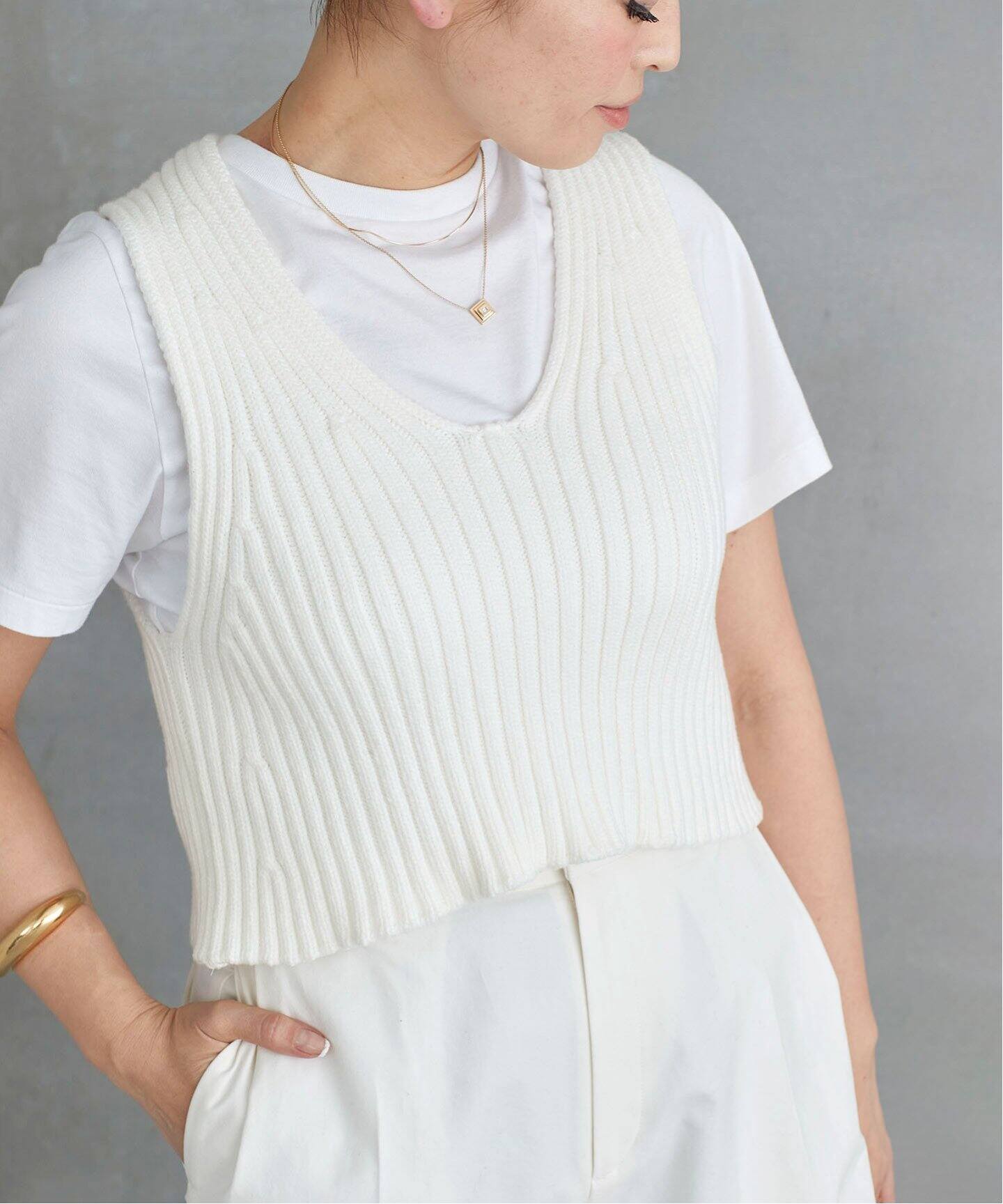 Lily sof リブ ベスト（ベスト）｜Deuxieme Classe（ドゥーズィエム  