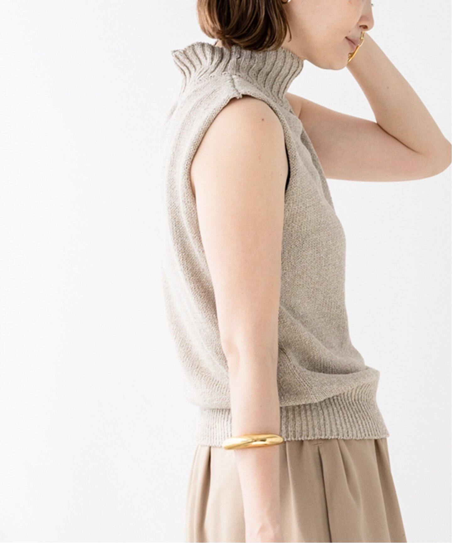 アパルトモン リネンノースリーブニット （L 