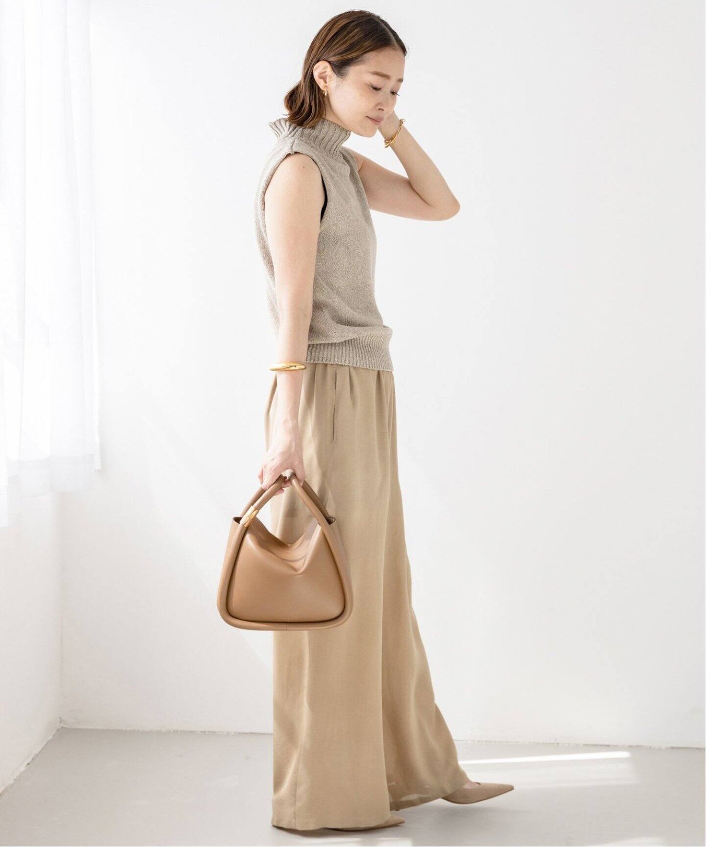 ドゥーズィエムクラス/Lily Linen タートルネック ノースリーブ 