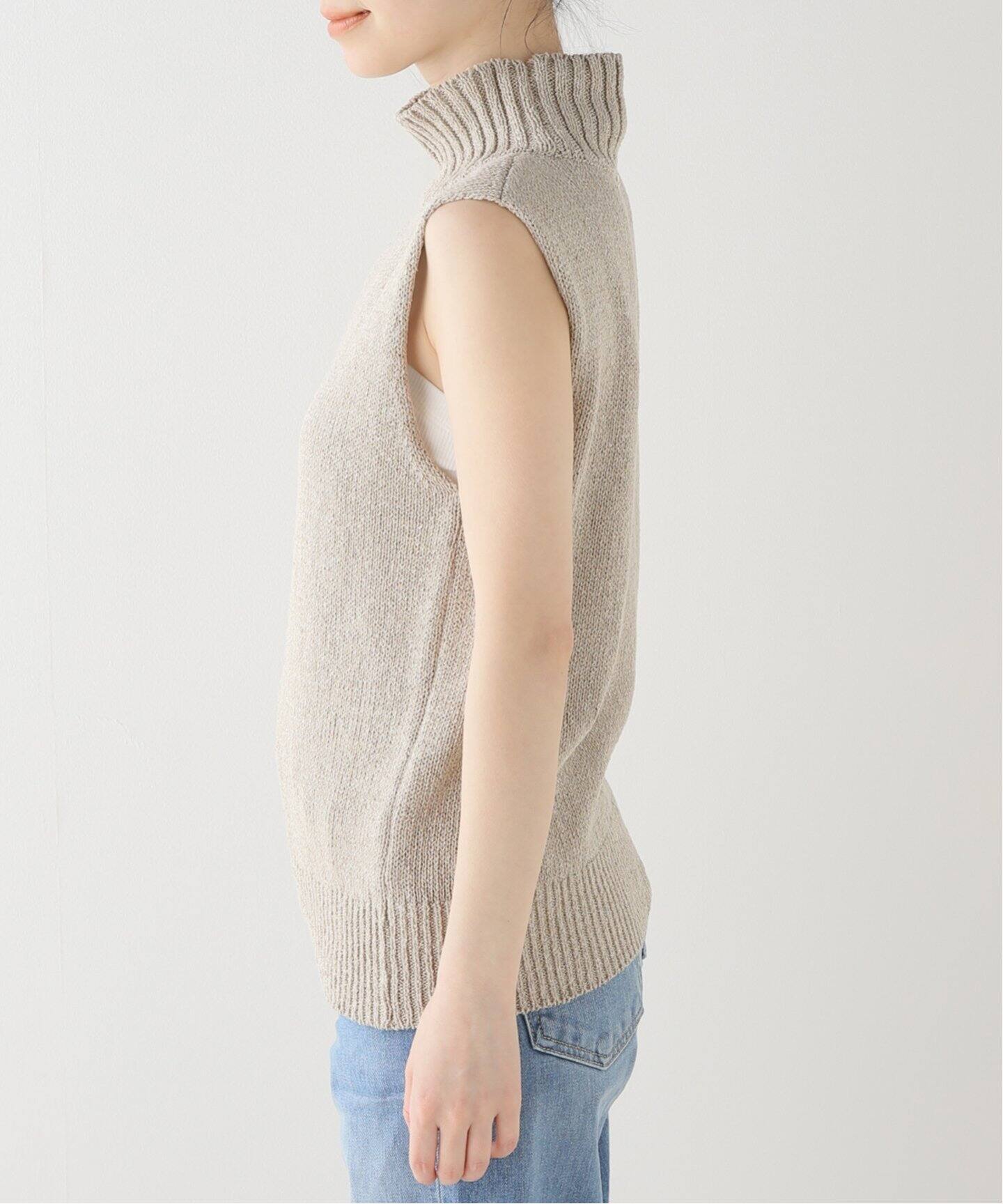 Lily Linen タートルネック ノースリーブ（ニット／セーター  