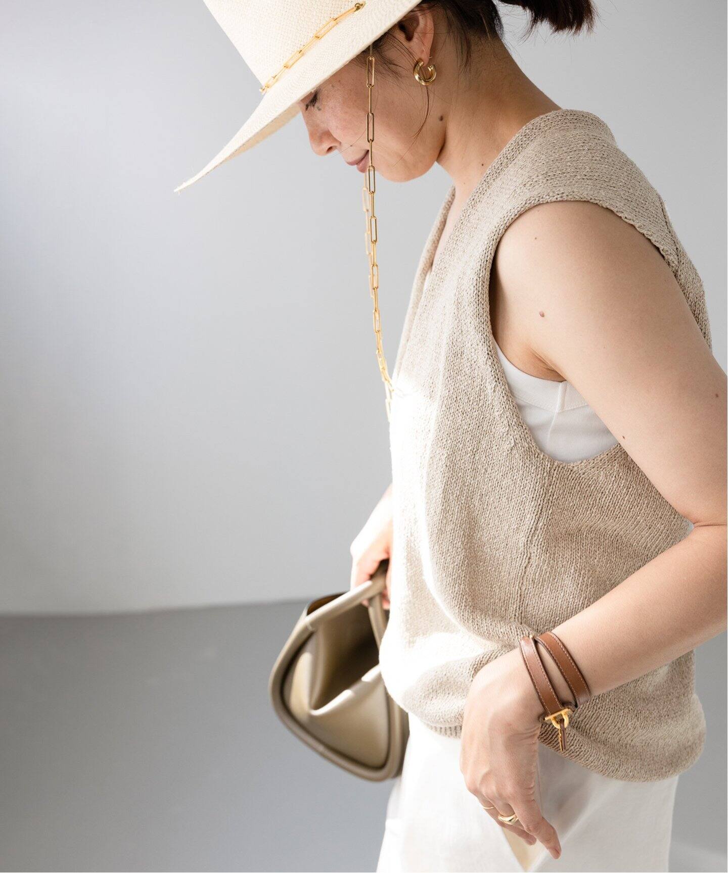 Lily Linen Vネック ベスト（ベスト）｜Deuxieme Classe  