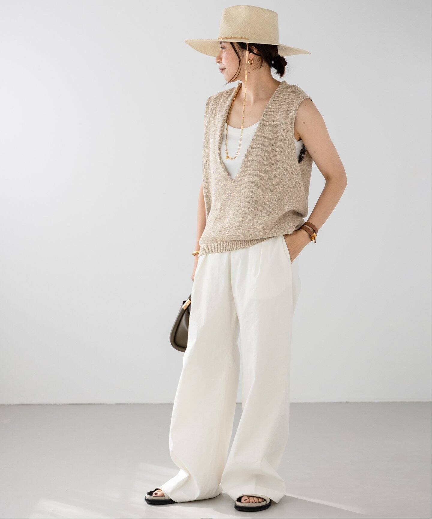 Lily Linen Vネック ベスト（ベスト）｜Deuxieme Classe  