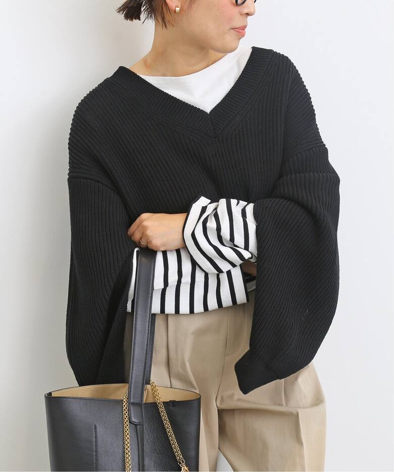 Design Sleeve Cropped プルオーバー（ニット／セーター）｜Deuxieme 