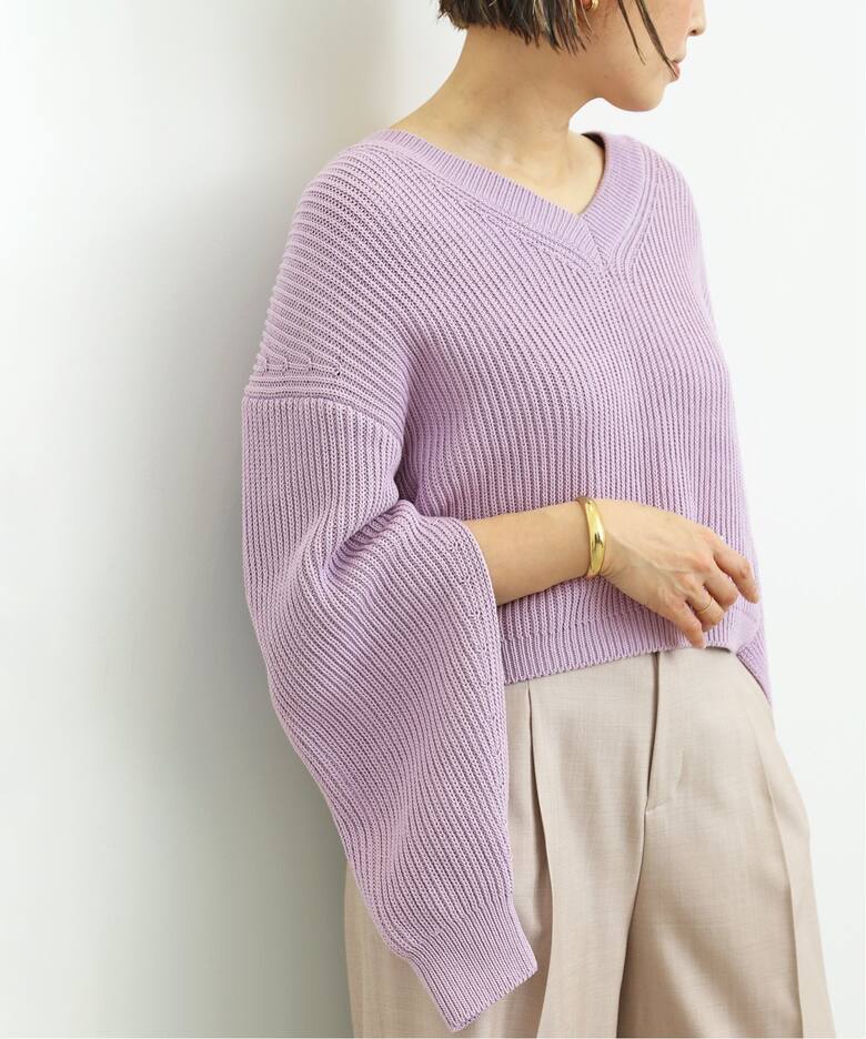 Design Sleeve Cropped プルオーバー（ニット／セーター）｜Deuxieme 