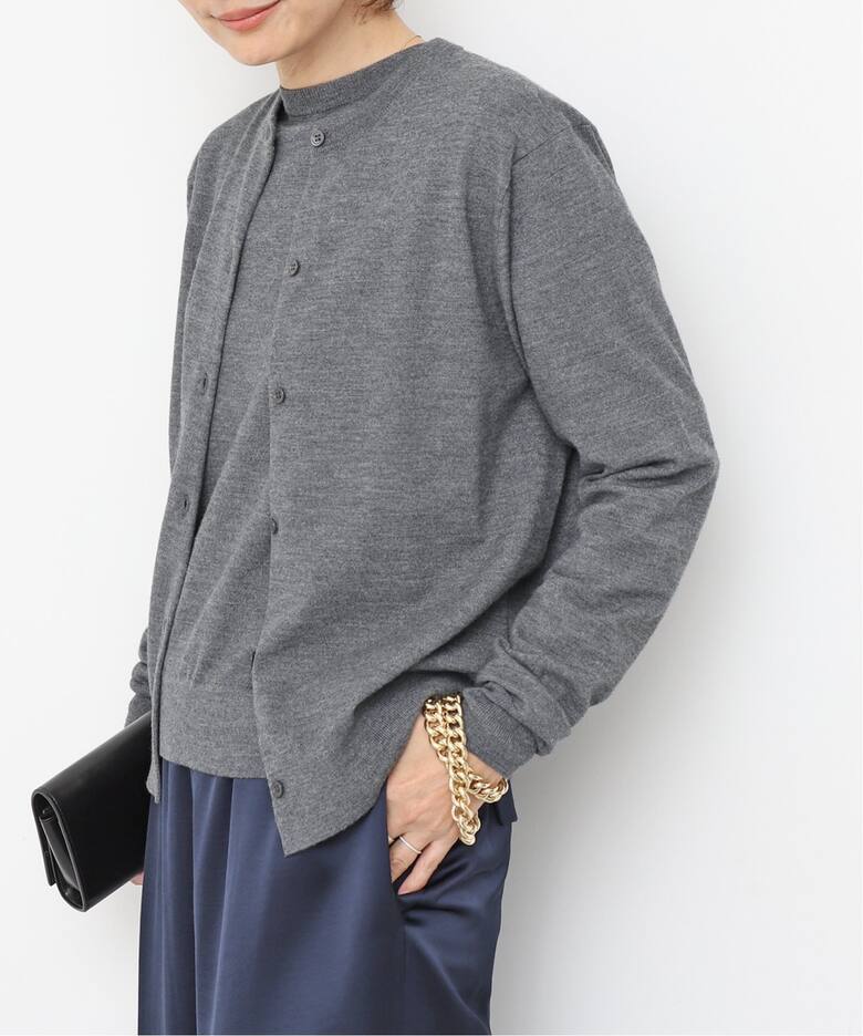 Stretch Wool クルーネックカーディガン（カーディガン）｜Deuxieme 