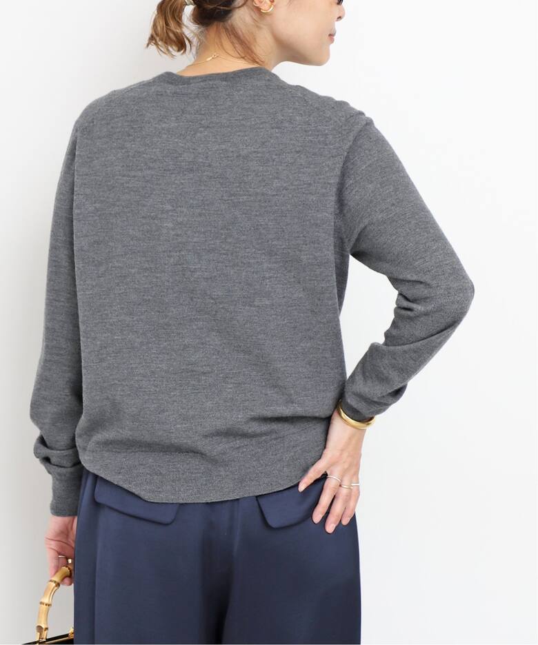 Stretch Wool クルーネックカーディガン（カーディガン）｜Deuxieme 