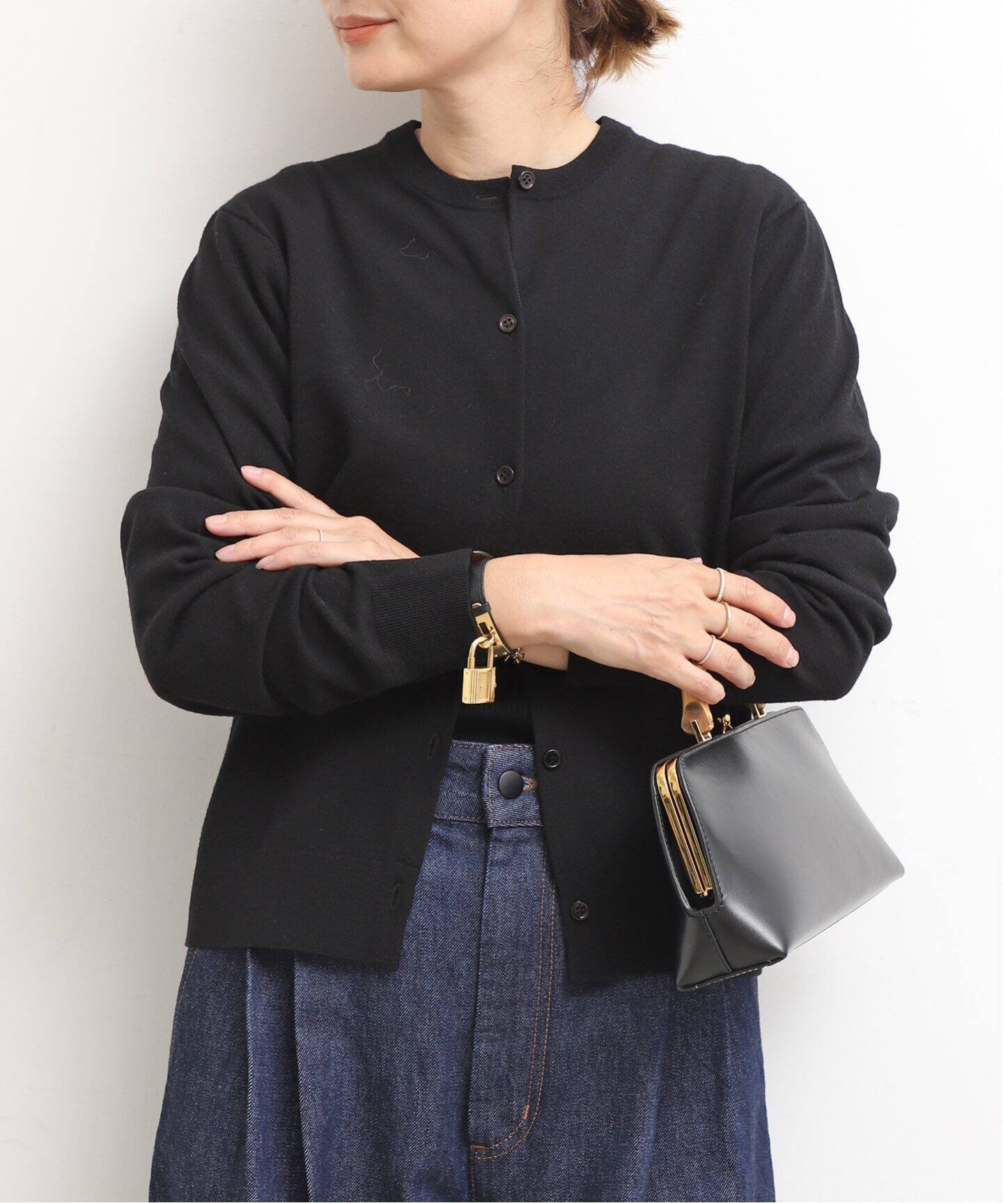 Deuxieme ClasseFF30 クルーネック カーディガンブラウン （セール  