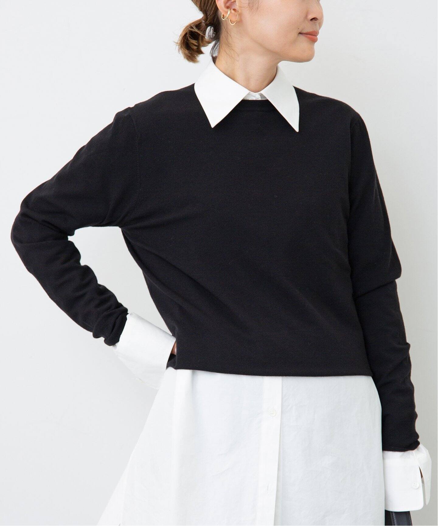 Stretch Wool クルーネックプルオーバー（ニット／セーター 