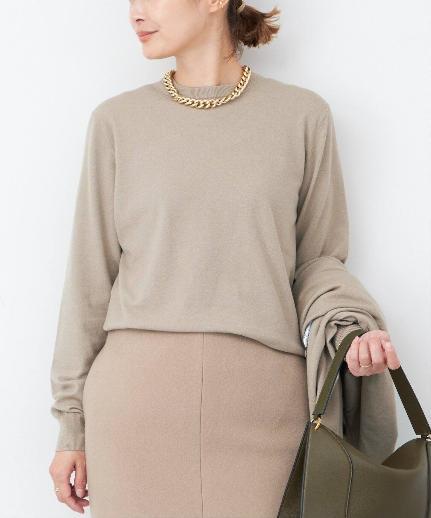 Stretch Wool クルーネックプルオーバー（ニット／セーター 