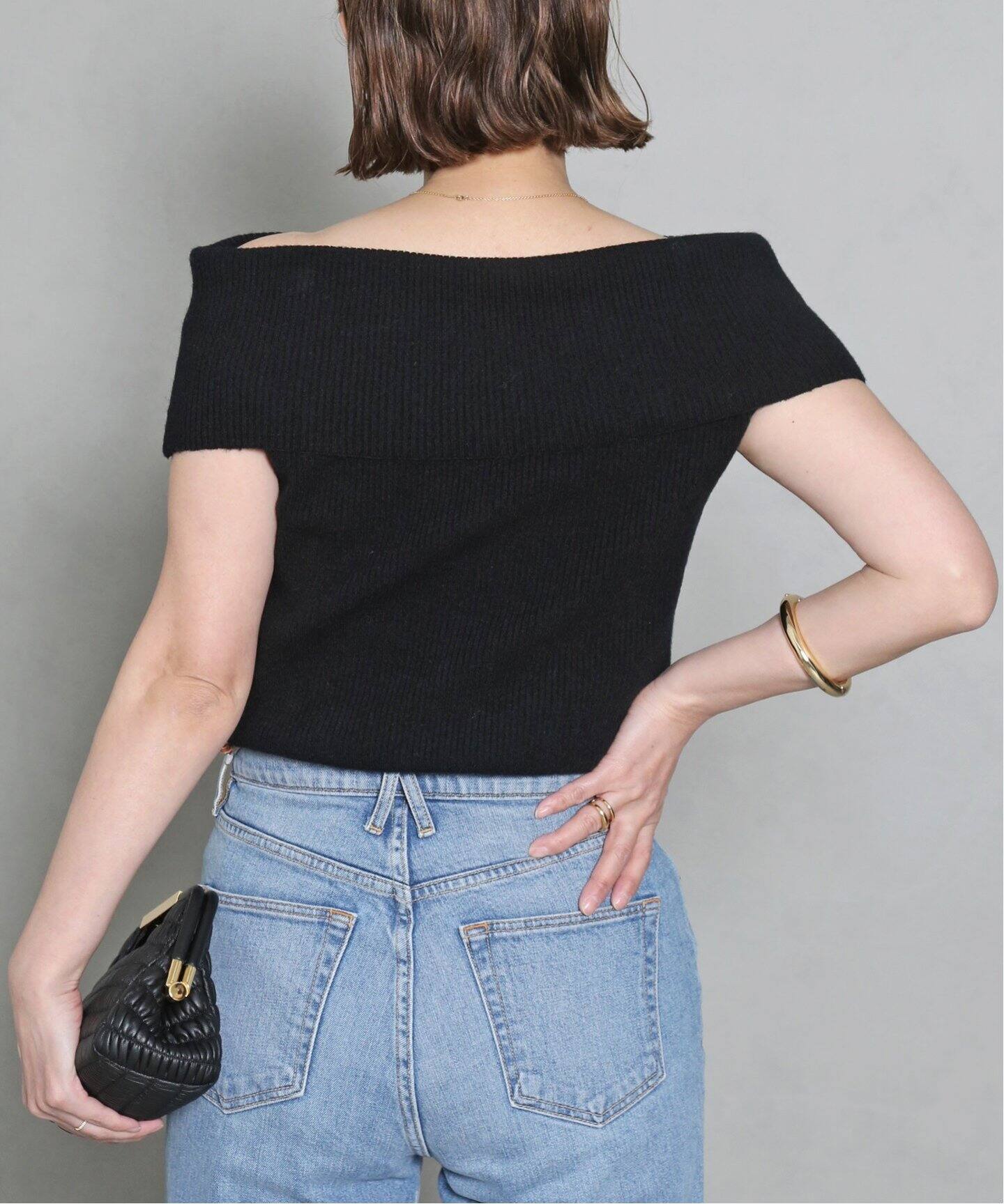 TOTEME/トーテム】OFF-SHOULDER RIB KNIT TOP（ニット／セーター 