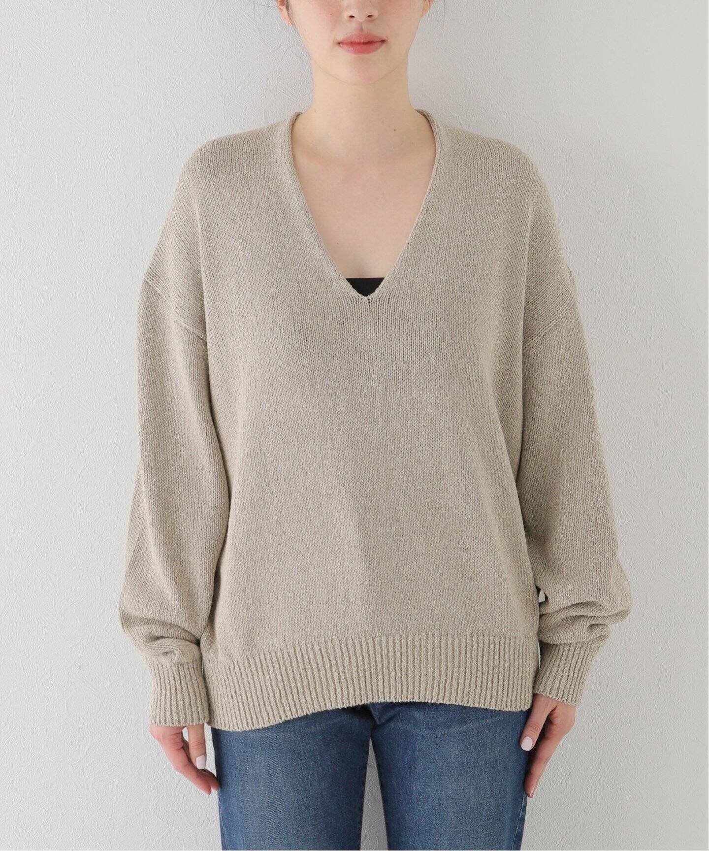 Lily Linen Vネック プルオーバー（ニット／セーター）｜MUSE de  