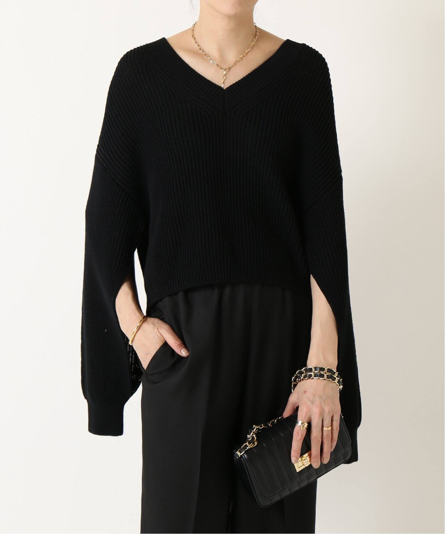 Design Sleeve Cropped プルオーバー（ニット／セーター）｜MUSE de  