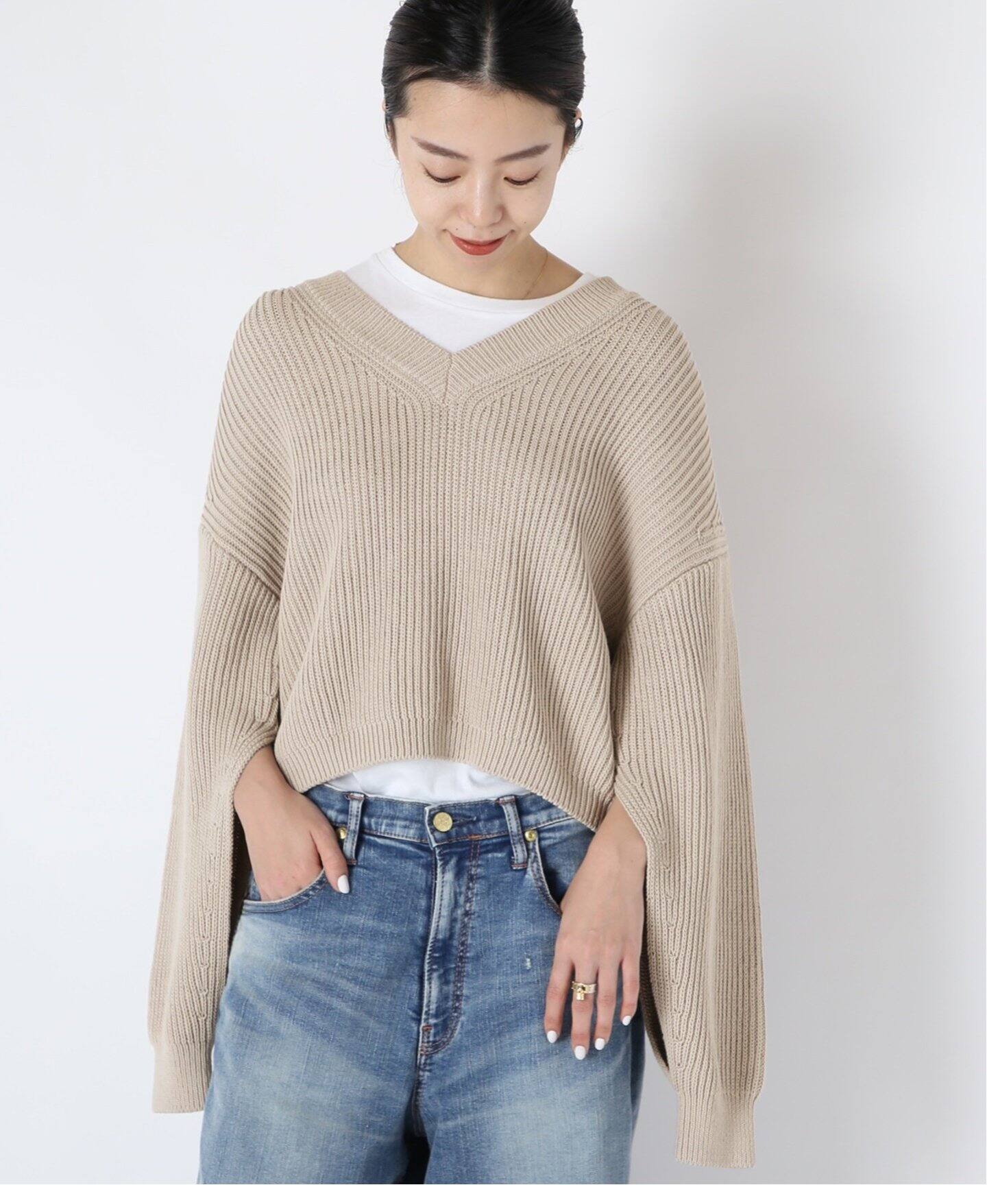 Design Sleeve Cropped プルオーバー（ニット／セーター）｜MUSE de  