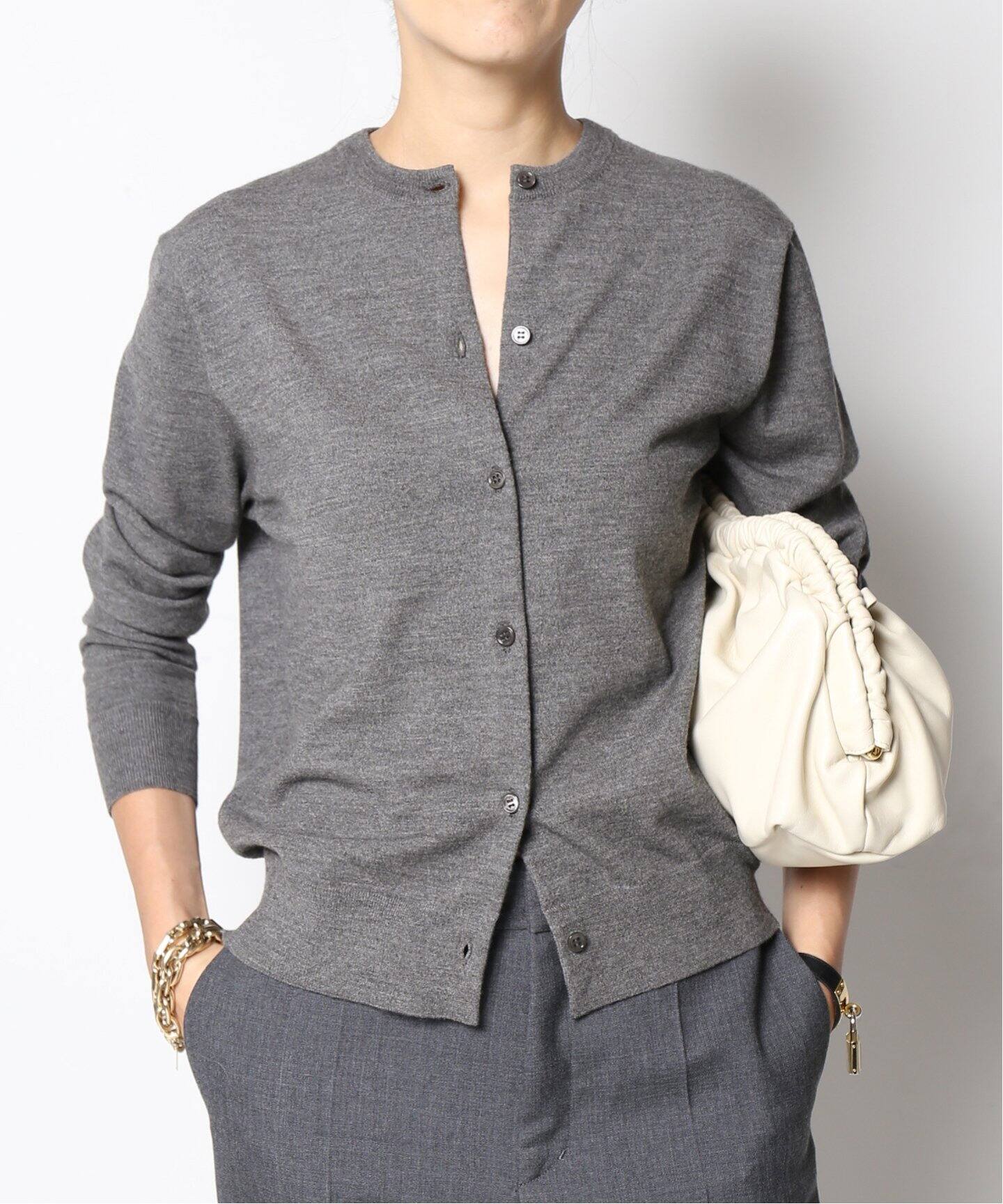 Stretch Wool クルーネック カーディガン（カーディガン）｜MUSE de  