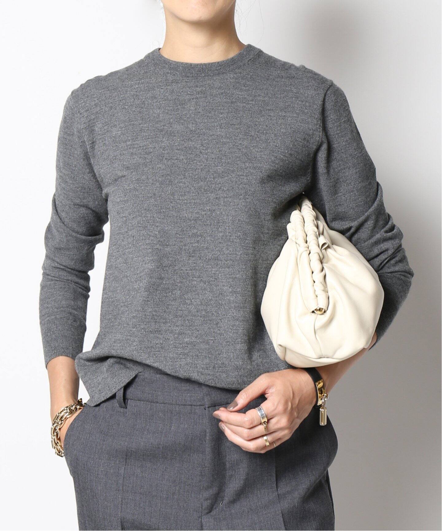 Stretch Wool クルーネックプルオーバー（ニット／セーター）｜MUSE de  