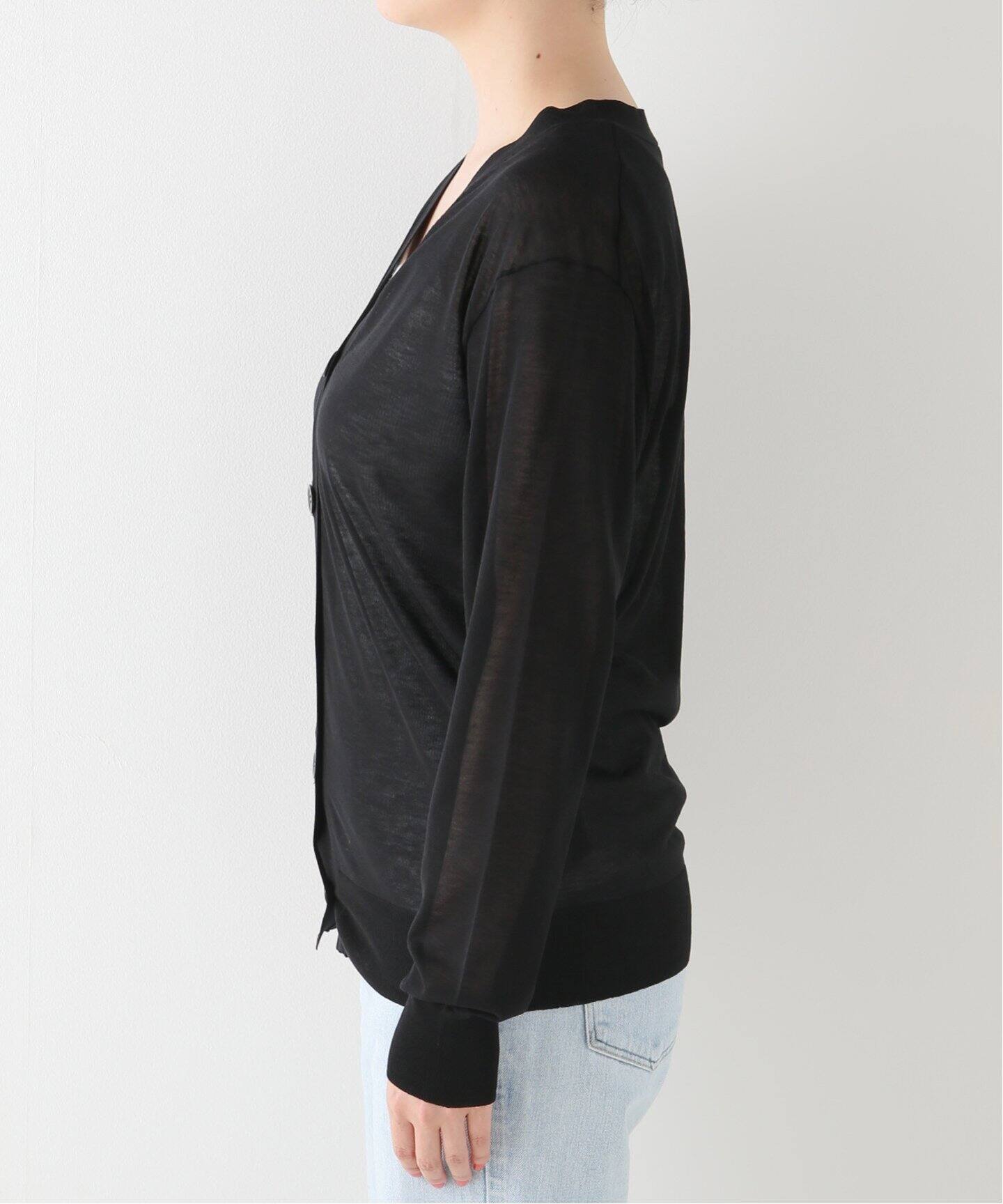 Cotton Sheer Vネック カーディガン（カーディガン）｜MUSE de 