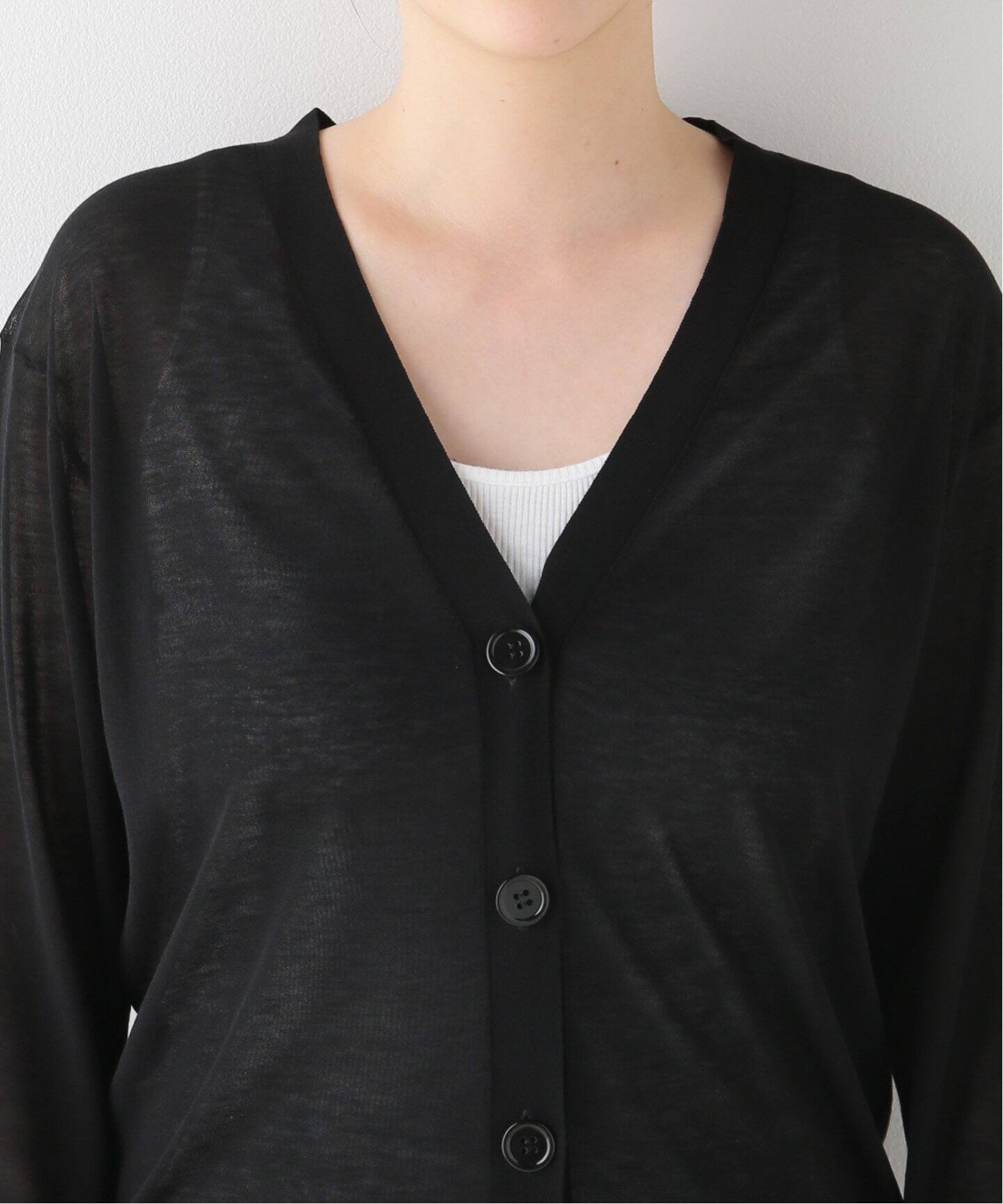 Cotton Sheer Vネック カーディガン（カーディガン）｜MUSE de  