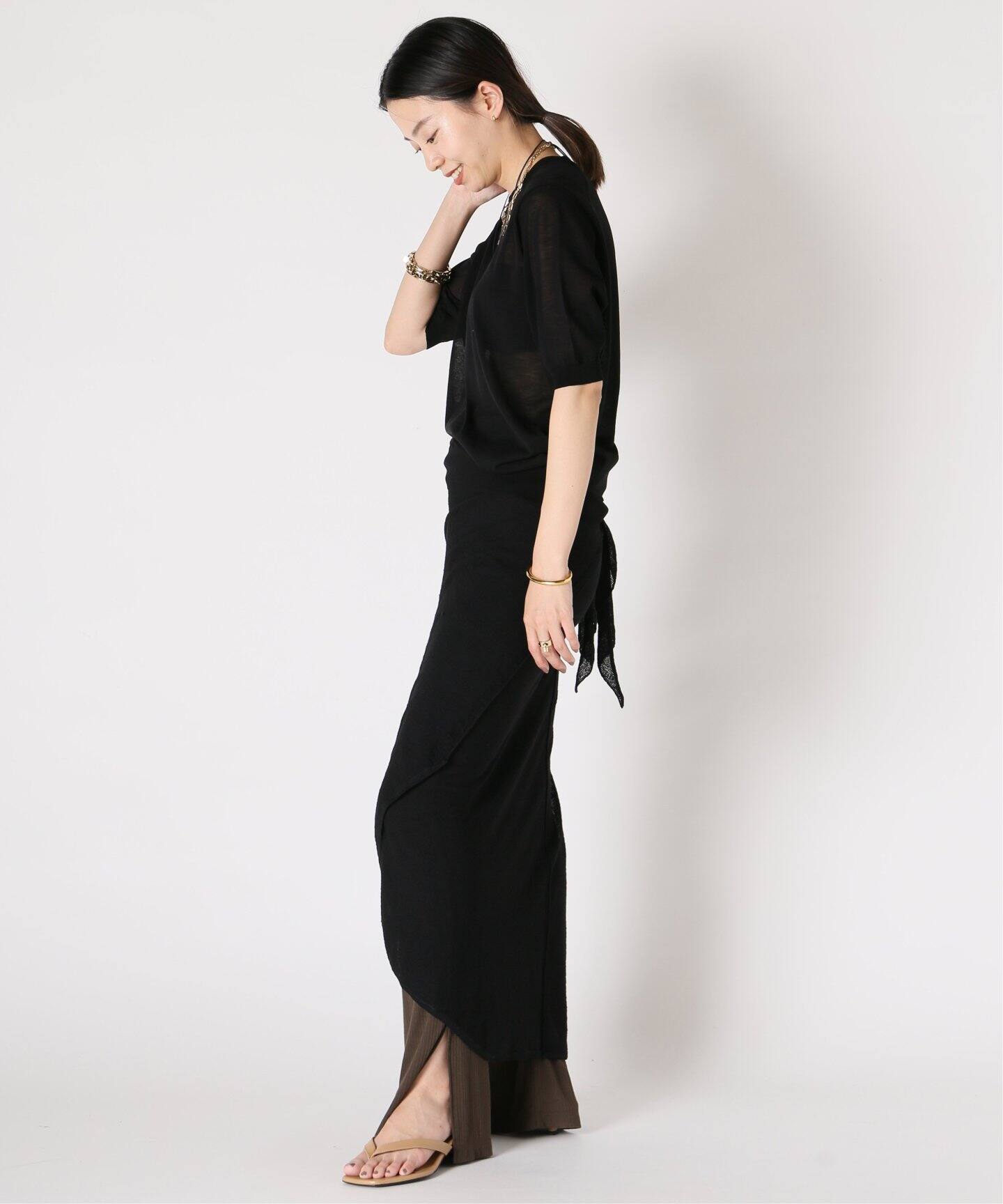 Sheer ハーフスリーブ プルオーバー（ニット／セーター）｜MUSE de  