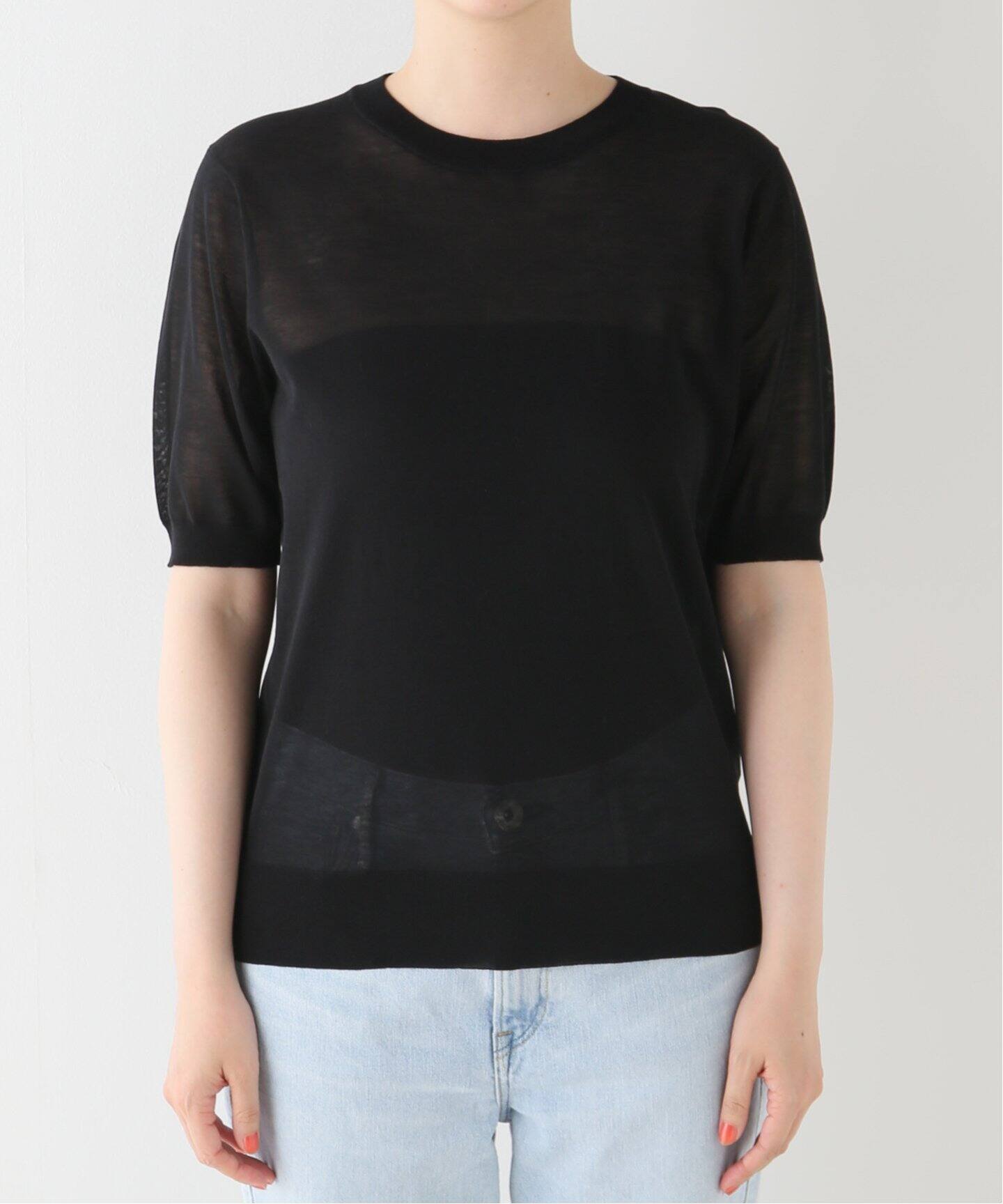 Sheer ハーフスリーブ プルオーバー（ニット／セーター）｜MUSE de 