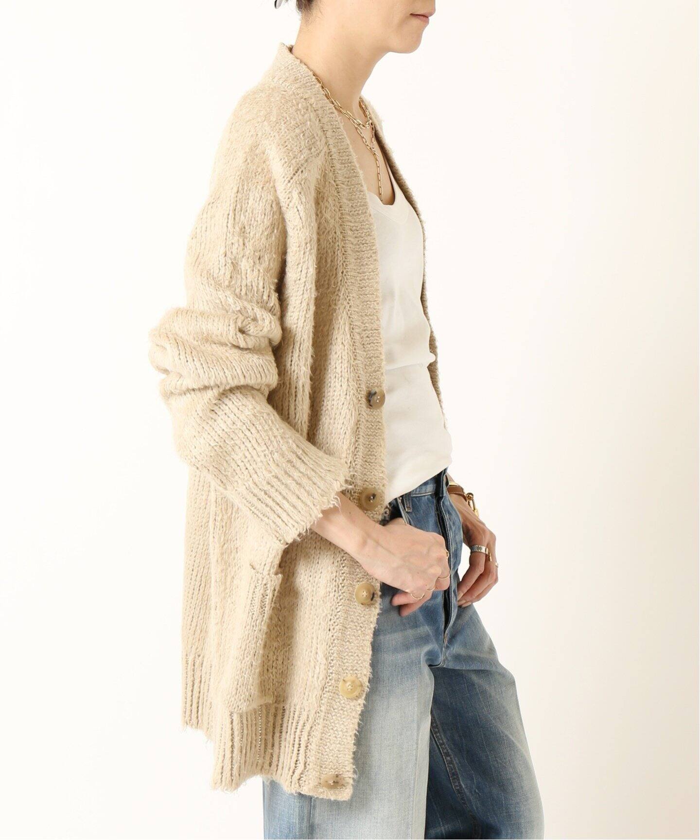 MAISON MARGIELA/メゾン マルジェラ】Brusched linen カーディガン  