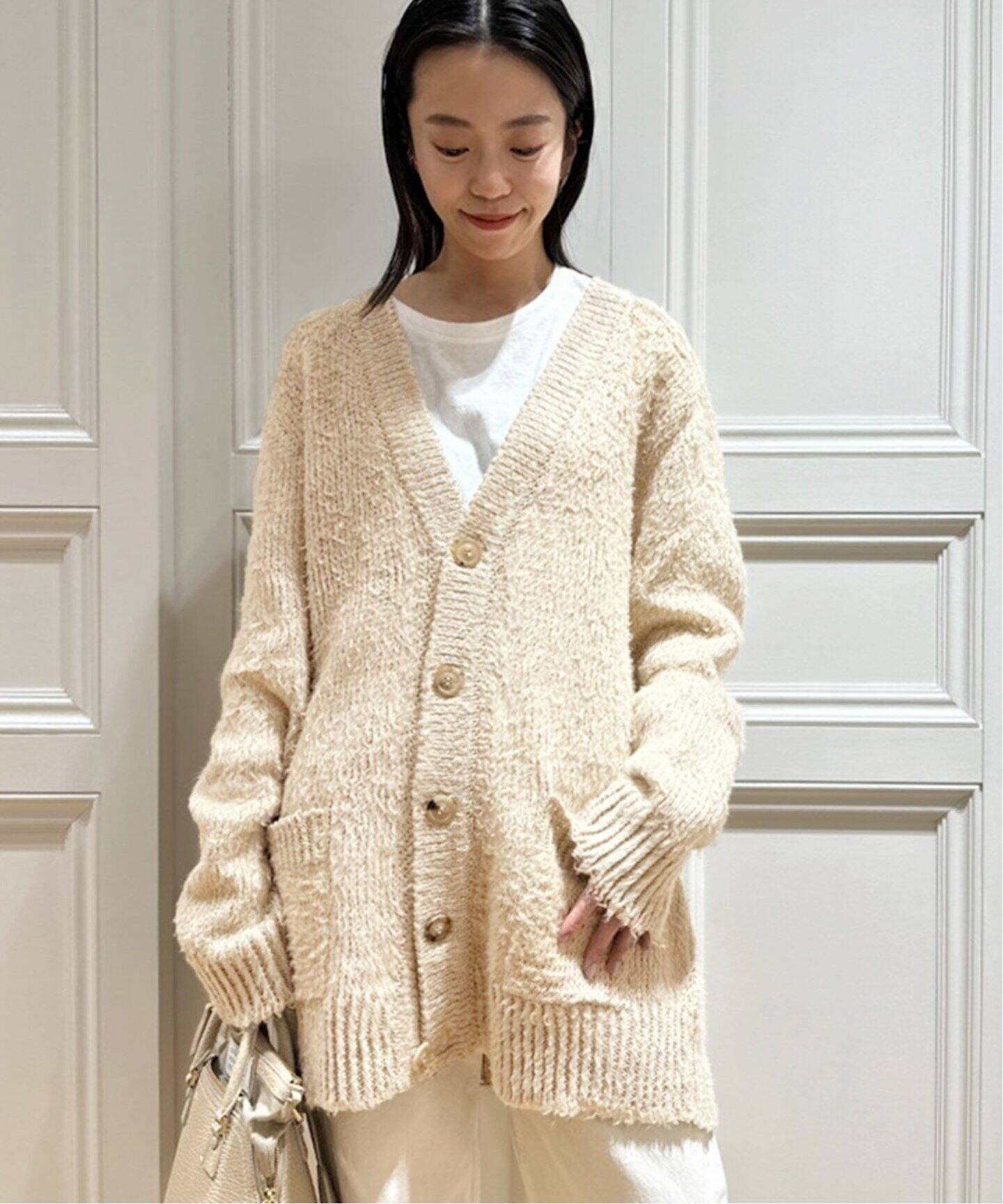 MAISON MARGIELA/メゾン マルジェラ】Brusched linen カーディガン 