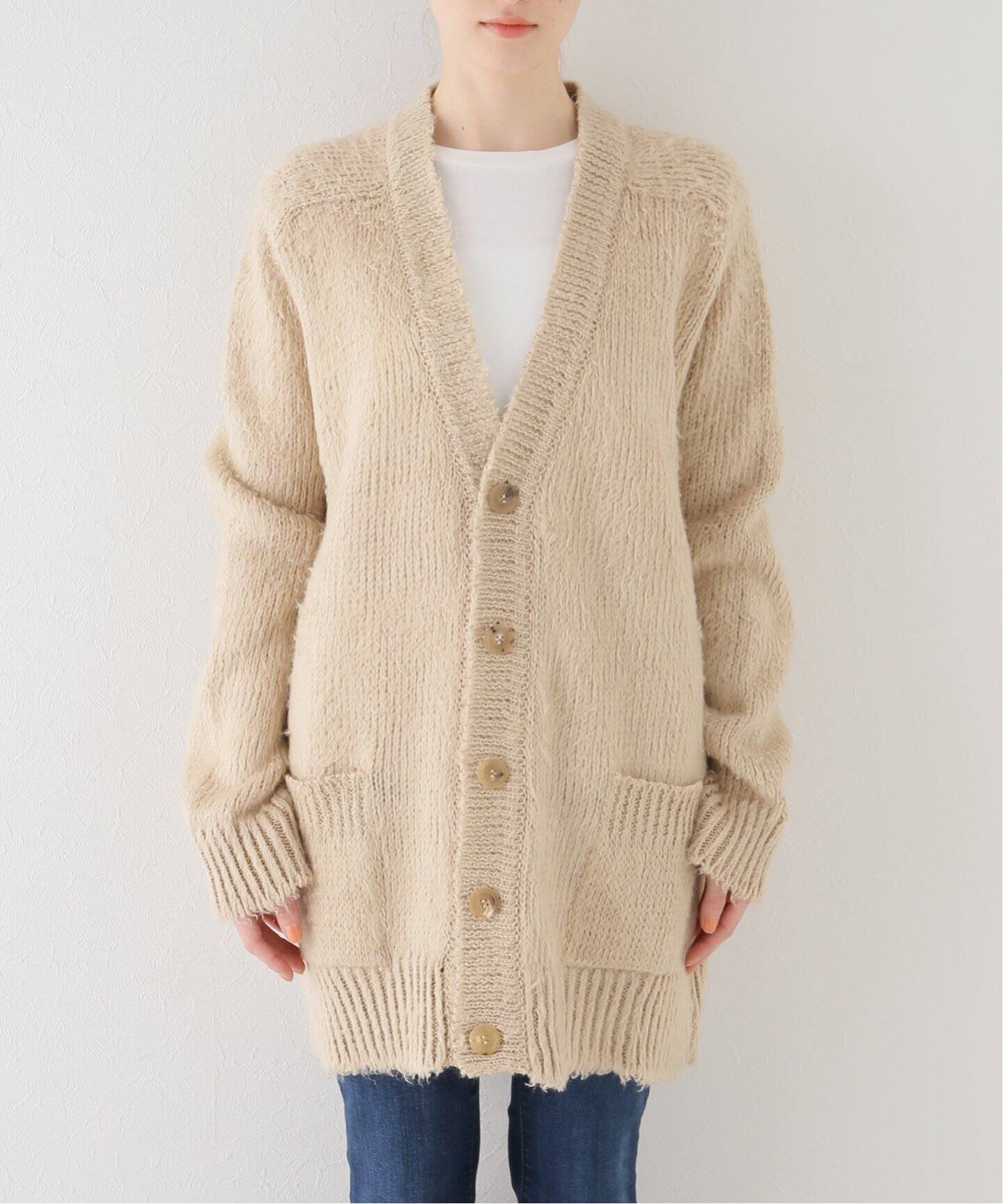 MAISON MARGIELA/メゾン マルジェラ】Brusched linen カーディガン 