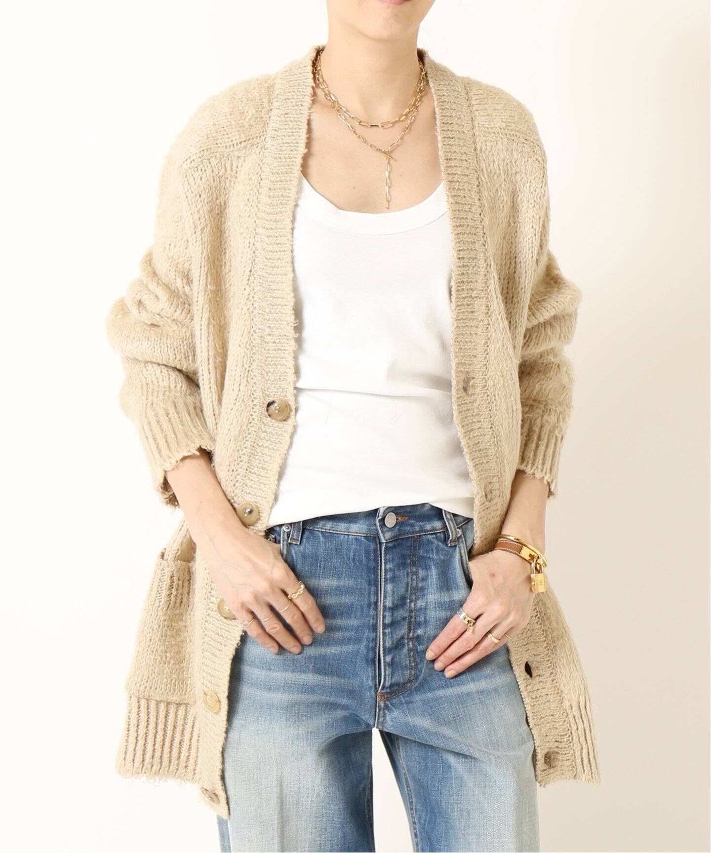 MAISON MARGIELA/メゾン マルジェラ】Brusched linen カーディガン  