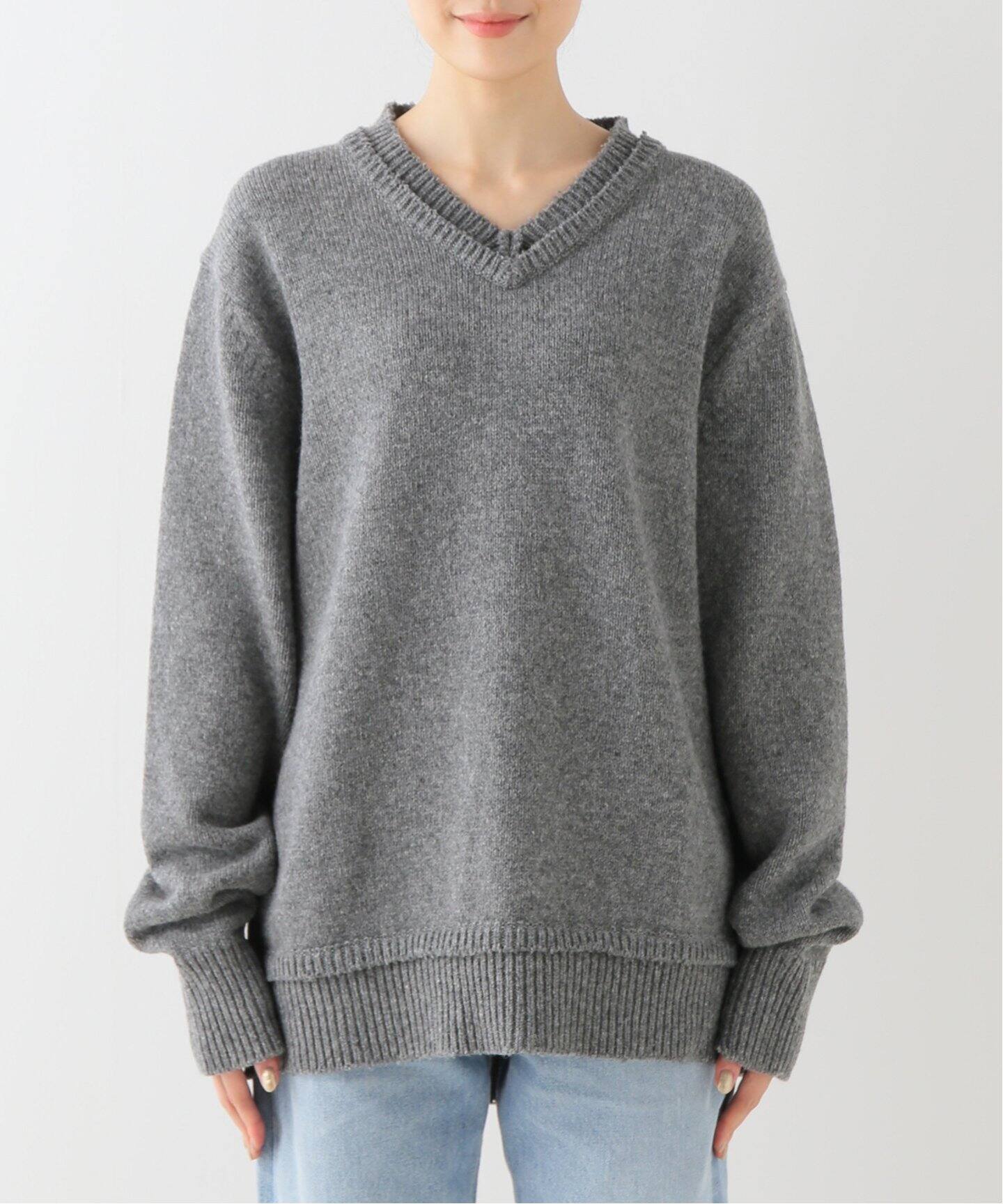 MAISON MARGIELA/メゾン マルジェラ】ELBOW PATCHES Vネック ニット  