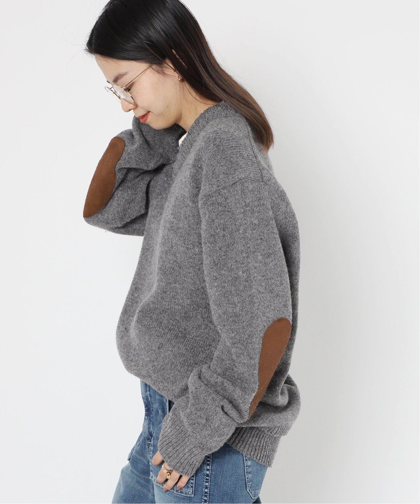 MAISON MARGIELA/メゾン マルジェラ】ELBOW PATCHES Vネック ニット 