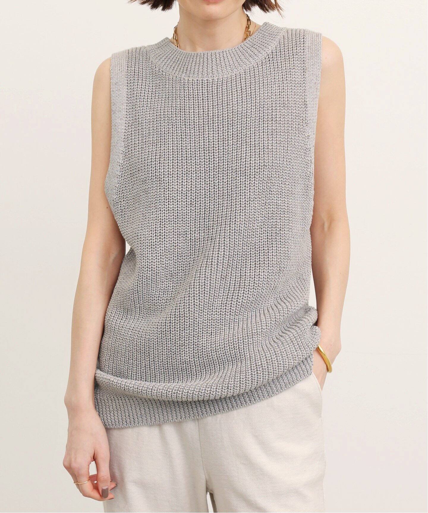 GOOD GRIEF！/グッドグリーフ】Cotton Linen Vest（ニット／セーター 
