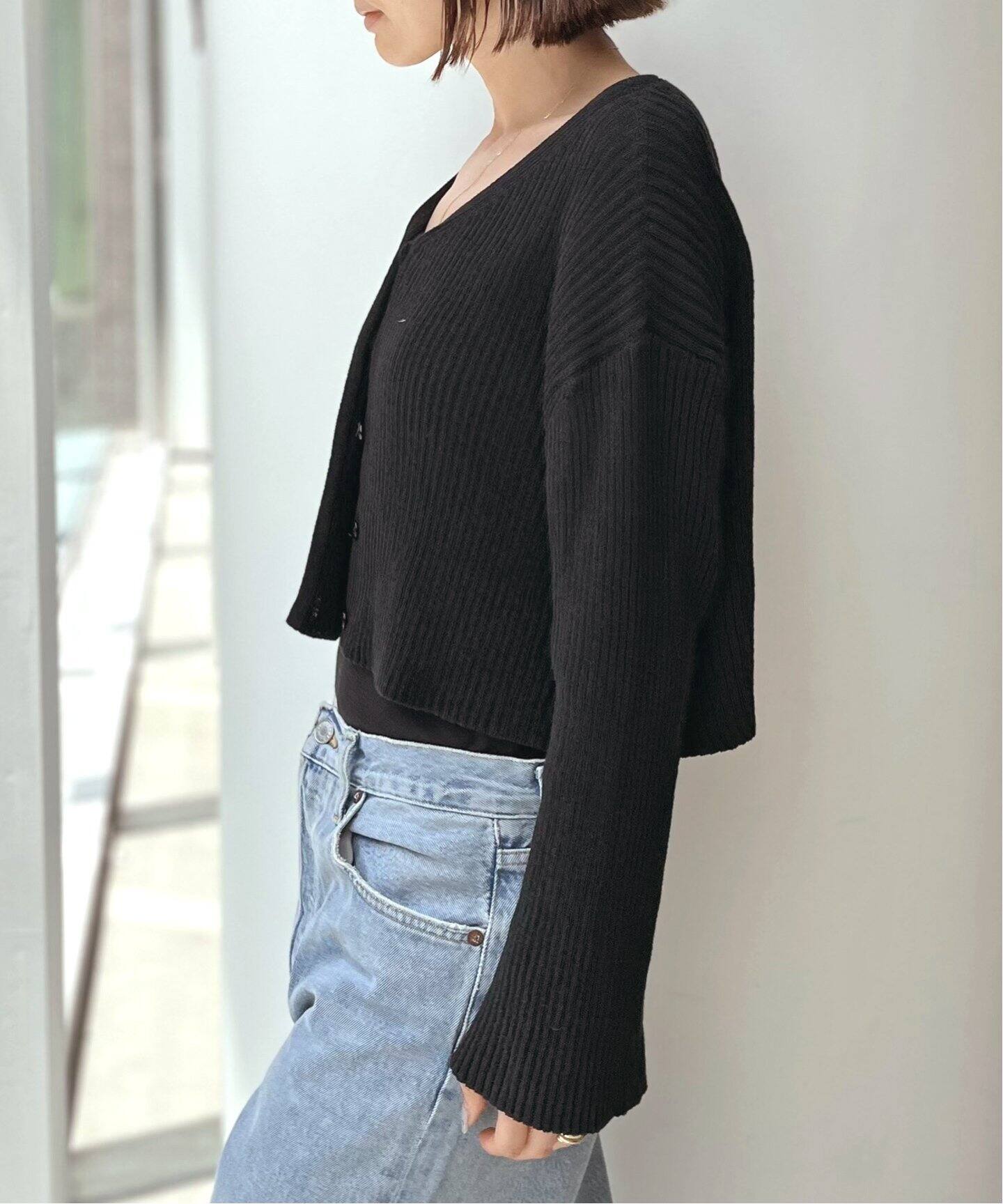 Boucle 2way Short Cardigan（ニット／セーター）｜L
