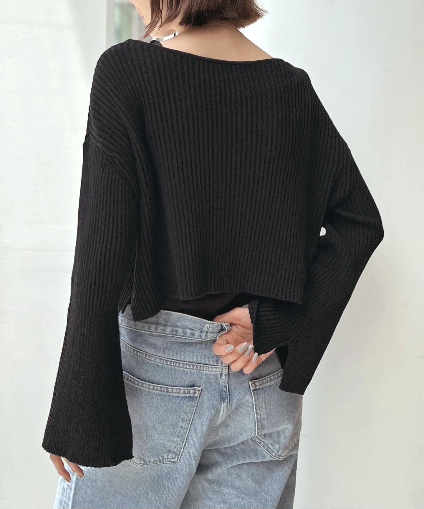 Boucle 2way Short Cardigan（ニット／セーター）｜L 