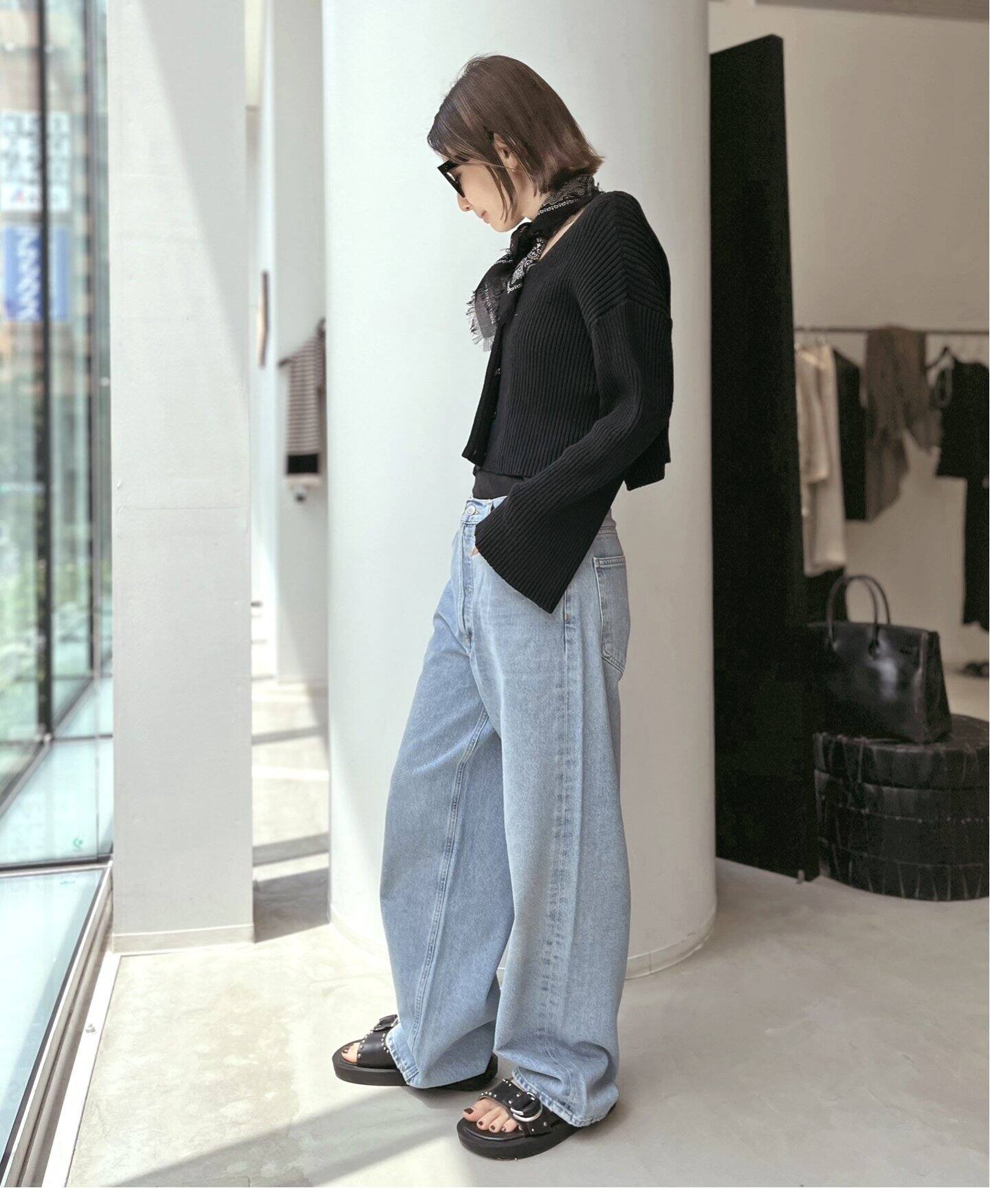 Boucle 2way Short Cardigan（ニット／セーター）｜L