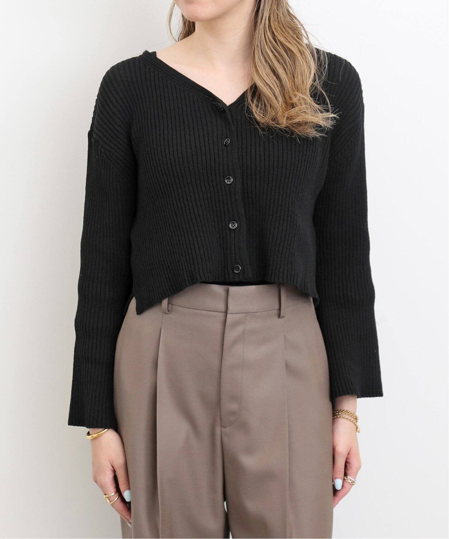 Boucle 2way Short Cardigan（ニット／セーター）｜L 