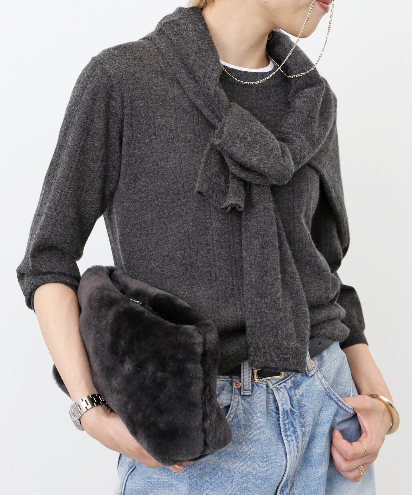 Cashmere Silk Knit Pullover（ニット／セーター）｜L