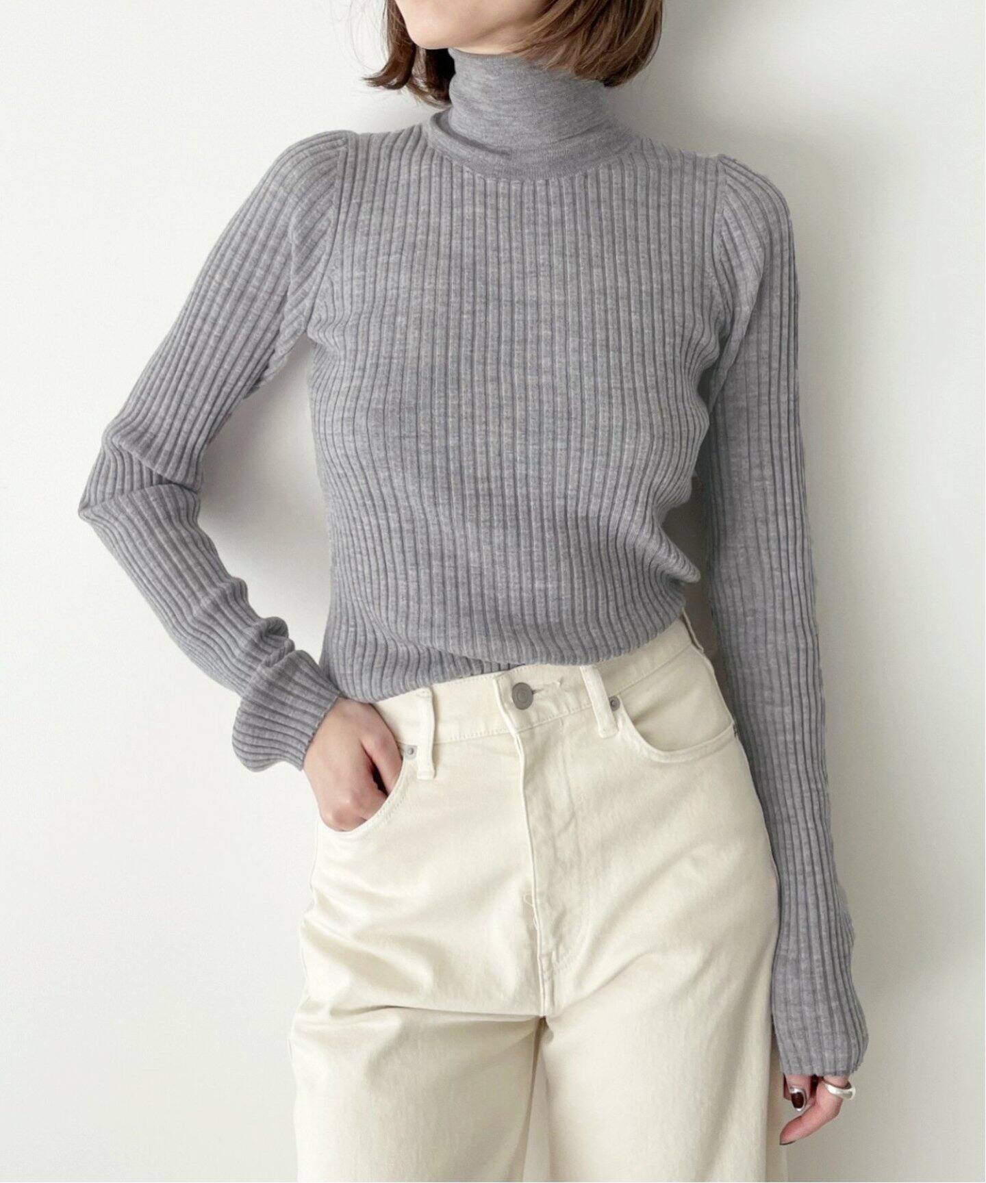 WIDE Rib Turtlneck Knit（ニット／セーター）｜L 
