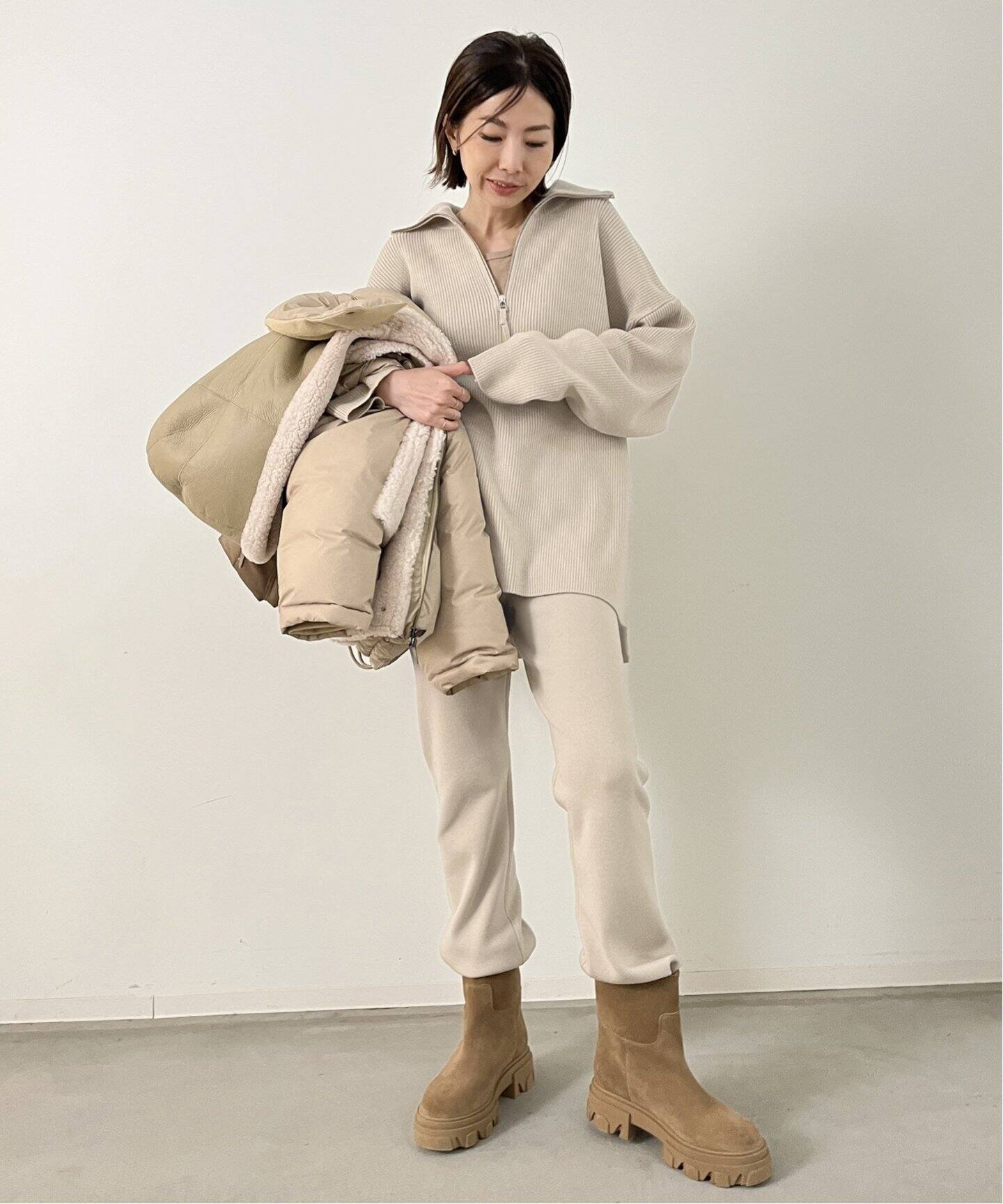 GOOD GRIEF!/グッドグリーフ】Knit Zipped Pullover（ニット／セーター 
