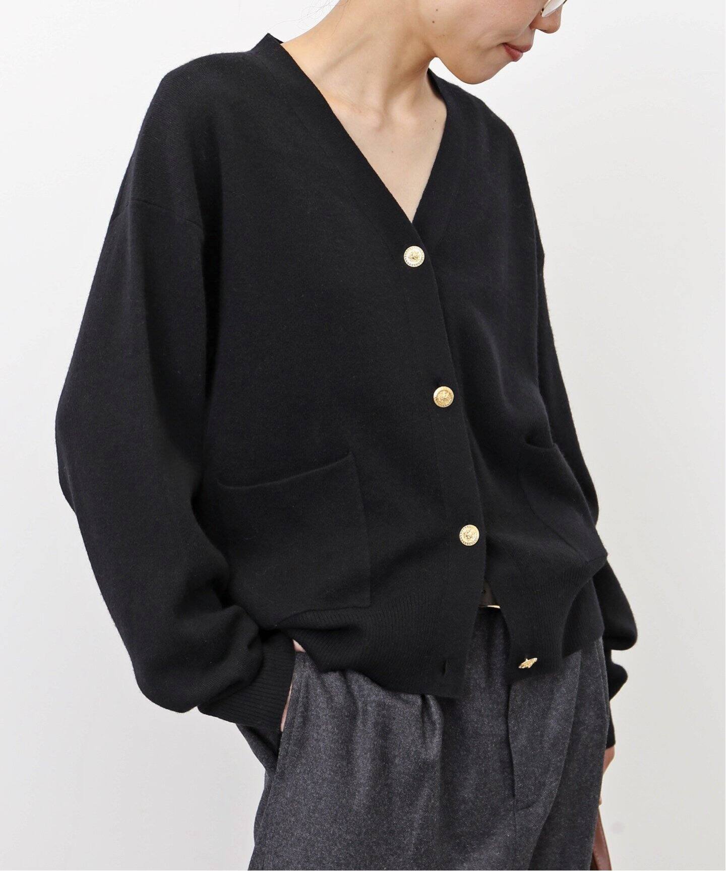 GOLD BUTTON CARDIGAN（ニット／セーター）｜L 