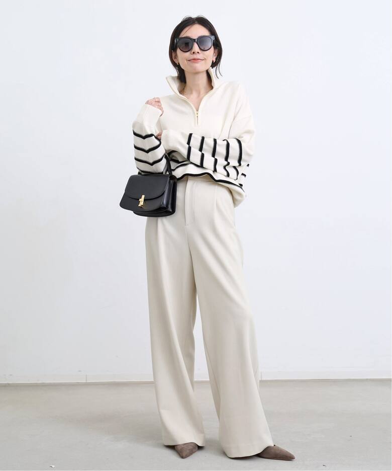 GOOD GRIEF/グッドグリーフ】Border Zip Knit TOP（ニット／セーター 