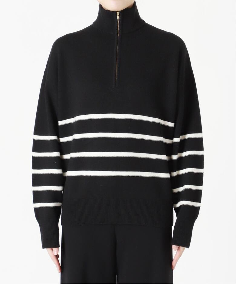 GOOD GRIEF/グッドグリーフ】Border Zip Knit TOP（ニット／セーター  