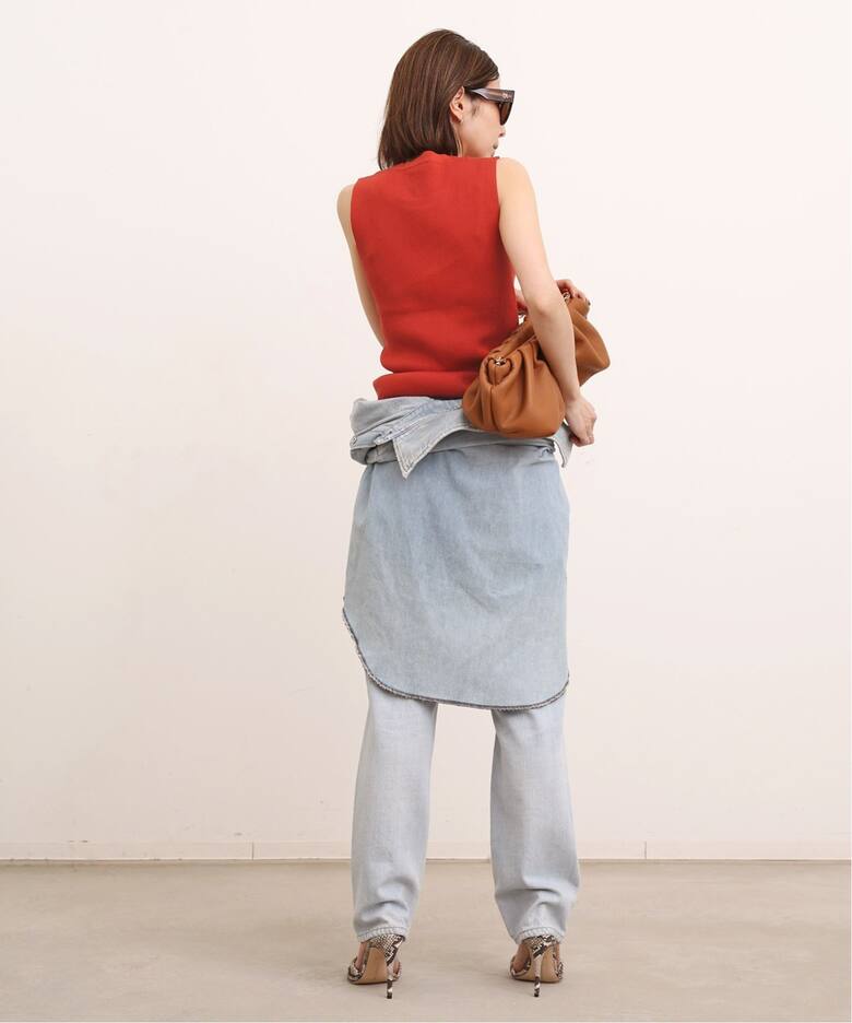 GIZA COTTON NOSLEEVE RIB KNIT（ニット／セーター）｜L
