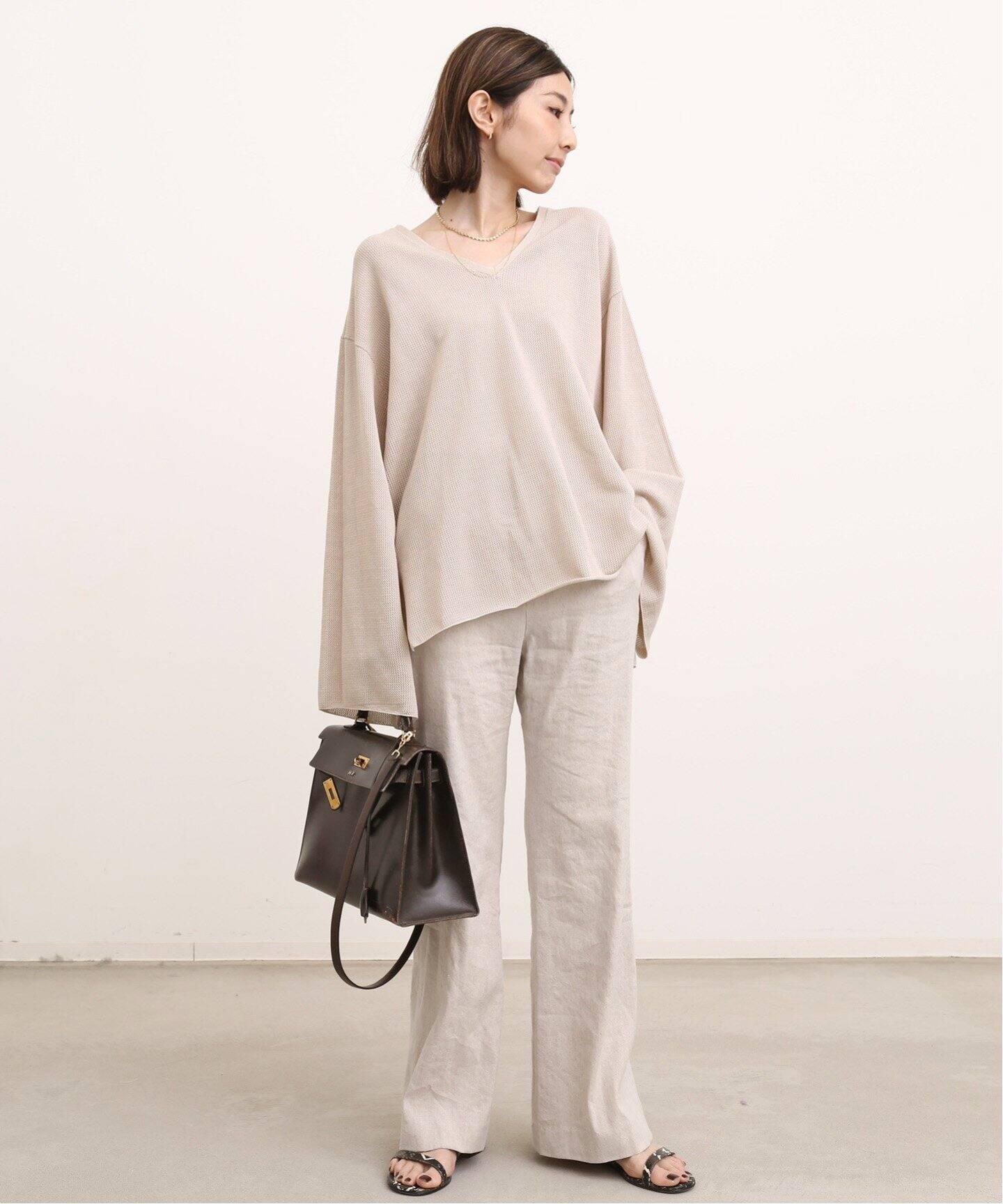 PIMA COTTON SILK VNECK KNIT（ニット／セーター）｜L