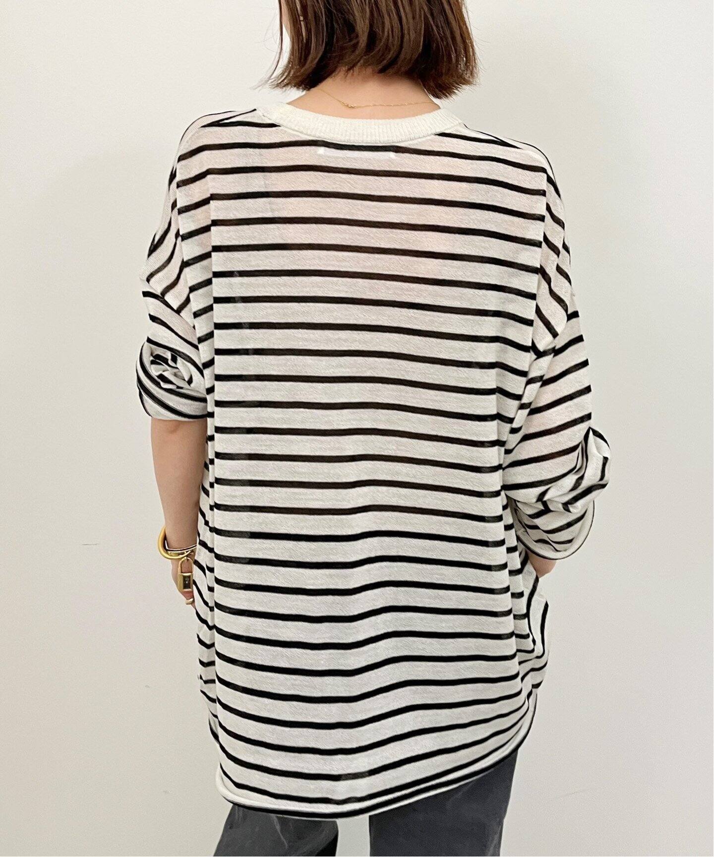 Border Sheer Knit（ニット／セーター）｜L 
