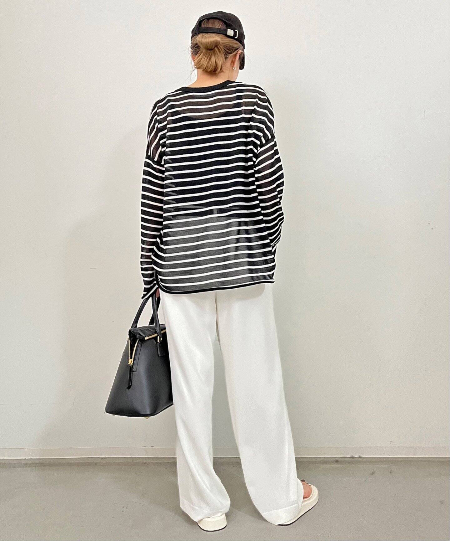 Border Sheer Knit（ニット／セーター）｜L 