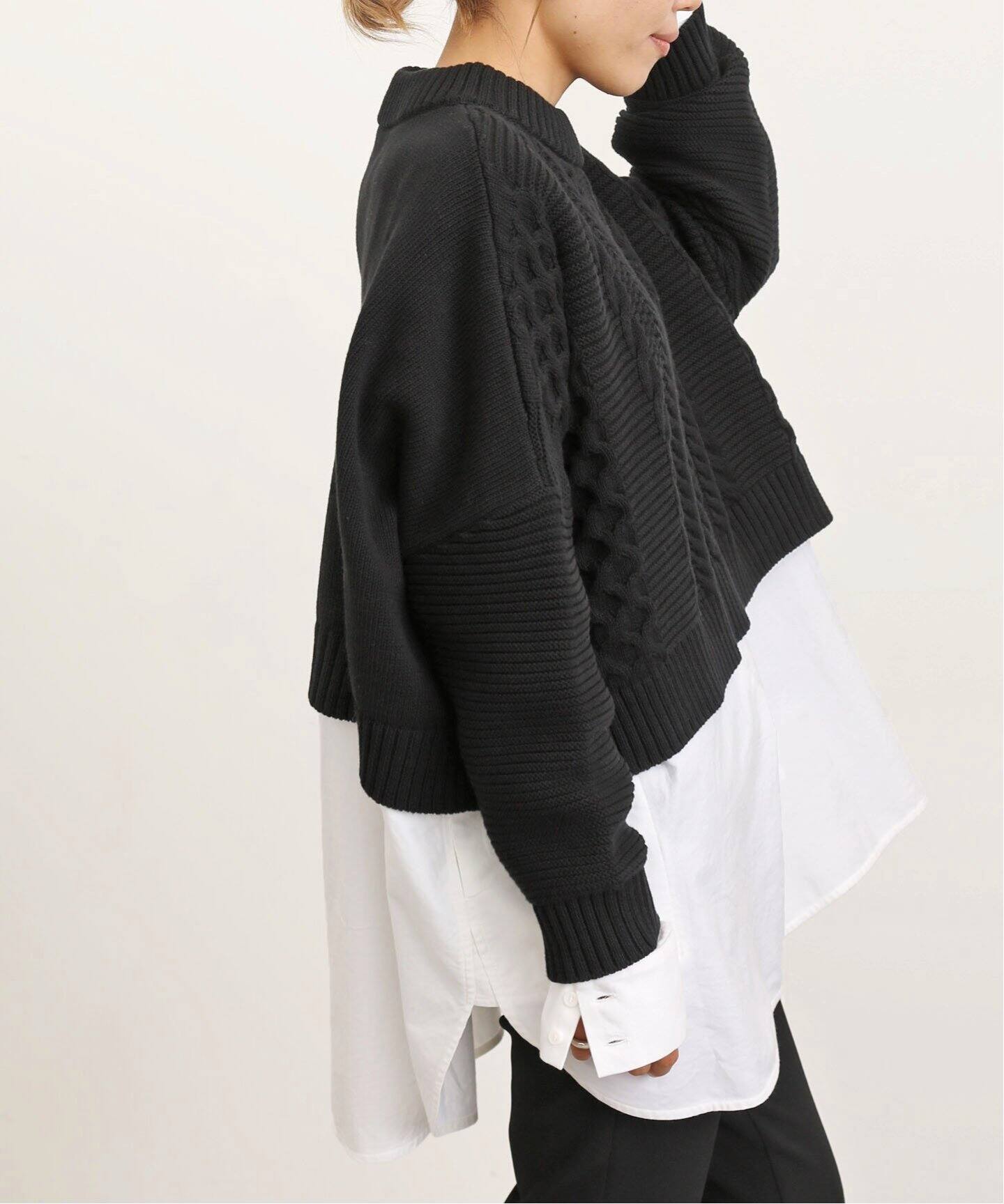 Cable Short Knit Pullover（ニット／セーター）｜L 