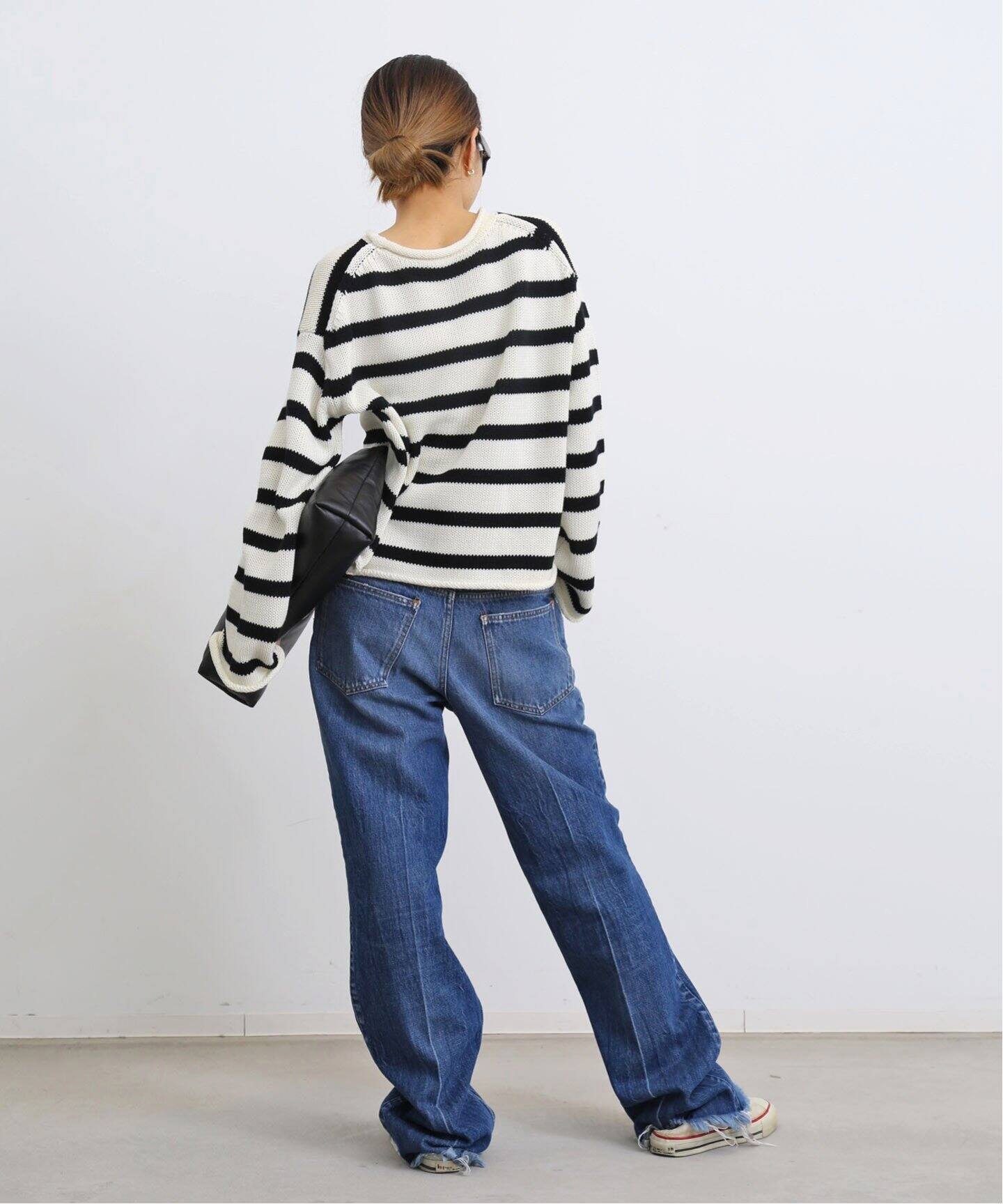 Border Rollup Knit Pullover（ニット／セーター）｜L 