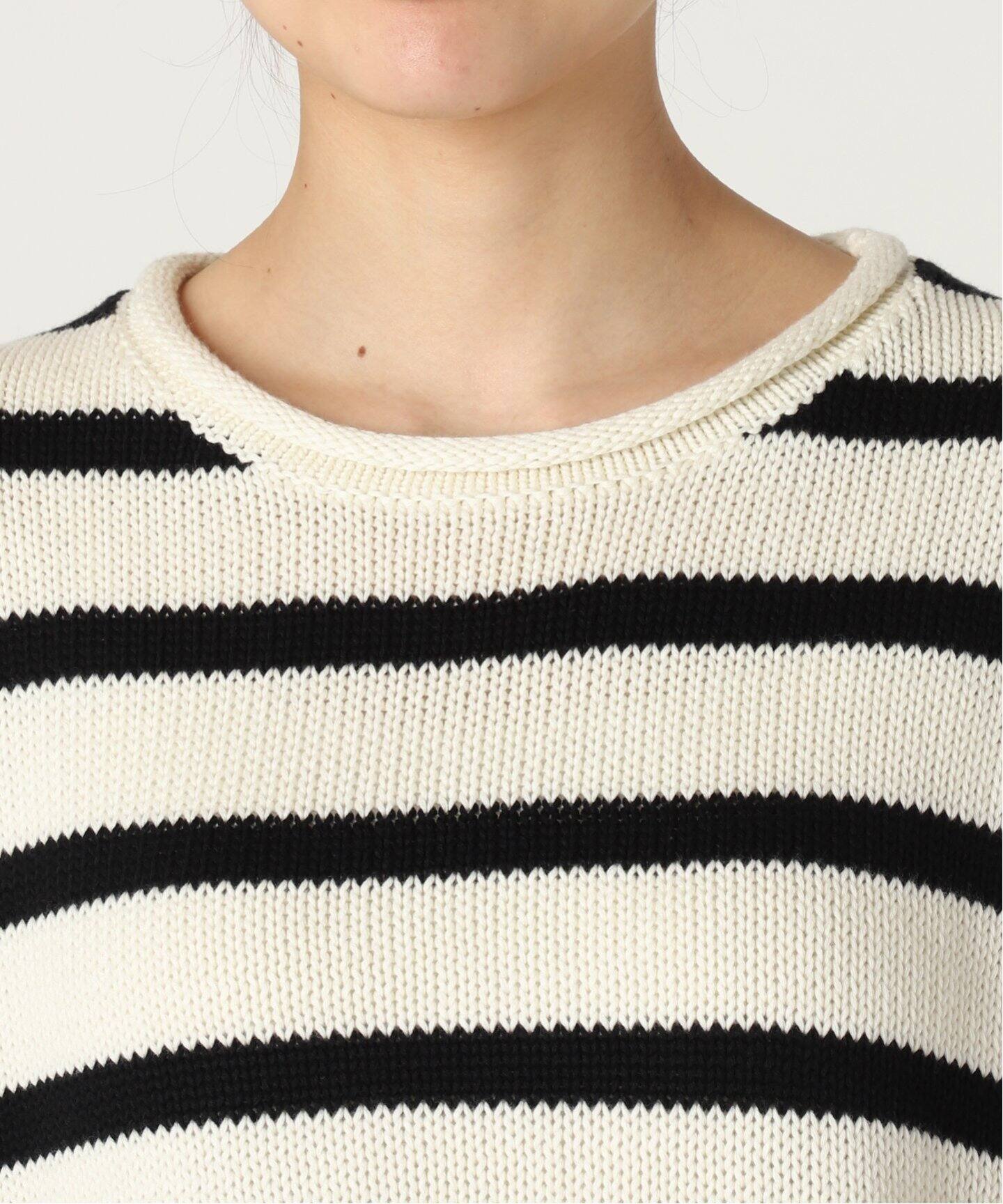 Border Rollup Knit Pullover（ニット／セーター）｜L 