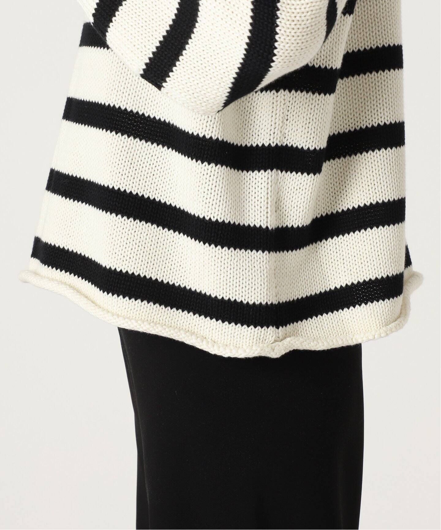 Border Rollup Knit Pullover（ニット／セーター）｜L 