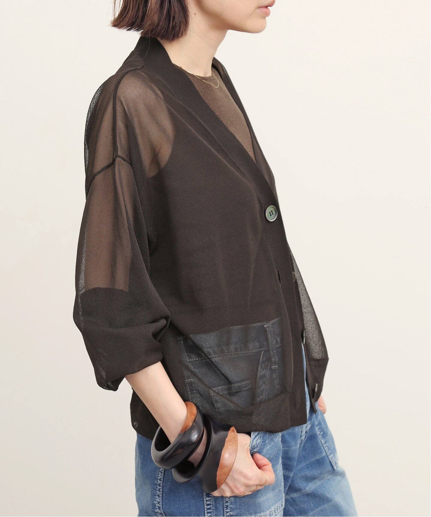 Sheer Cardigan（カーディガン）｜L