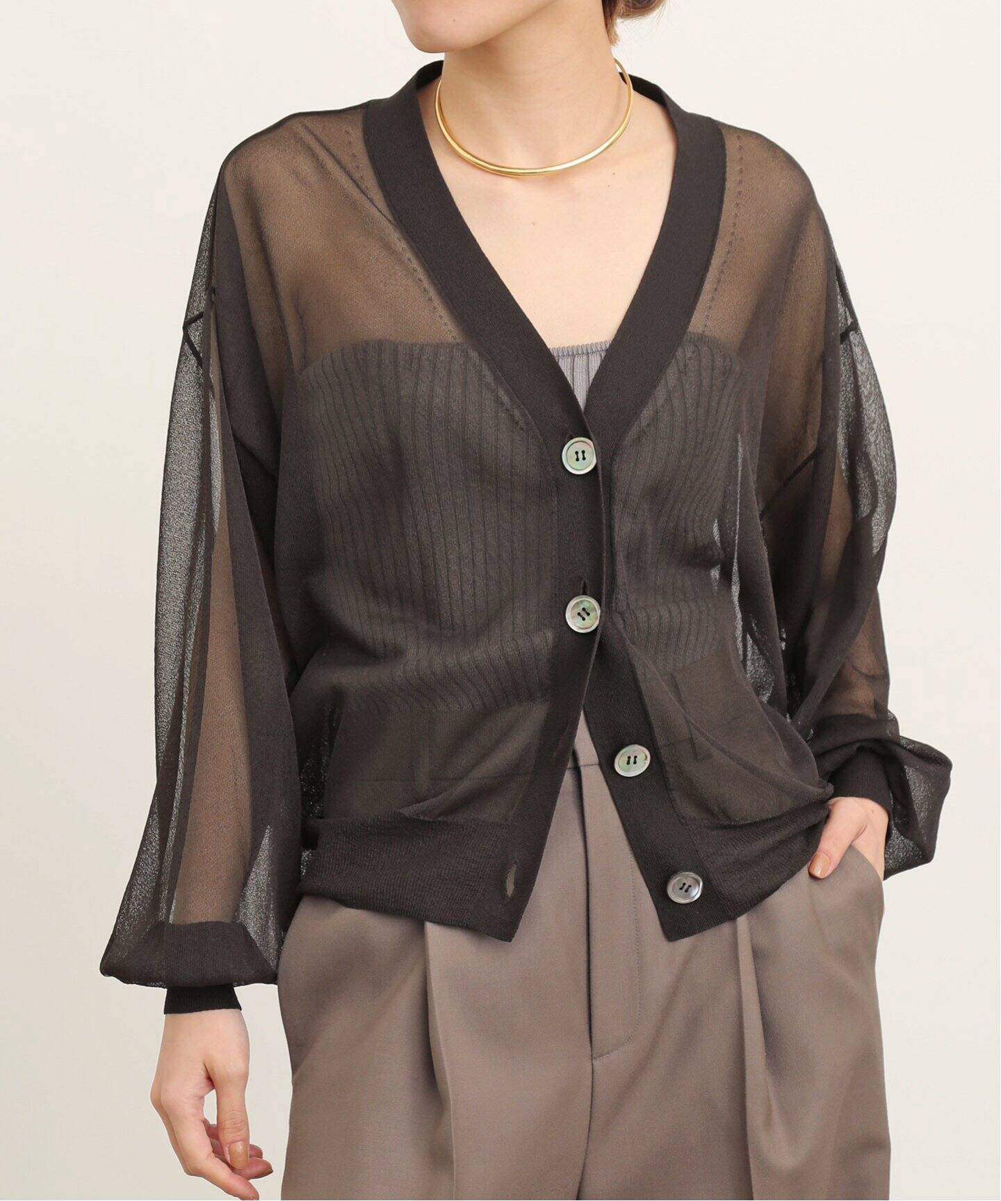 Sheer Cardigan（カーディガン）｜L 